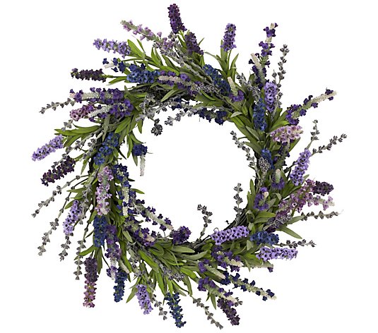 20" Lavender Wreath by Nearly Natural