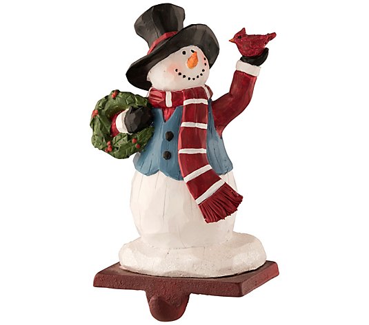 Aynsley China Top Hat Snowman Stocking Holder - QVC.com