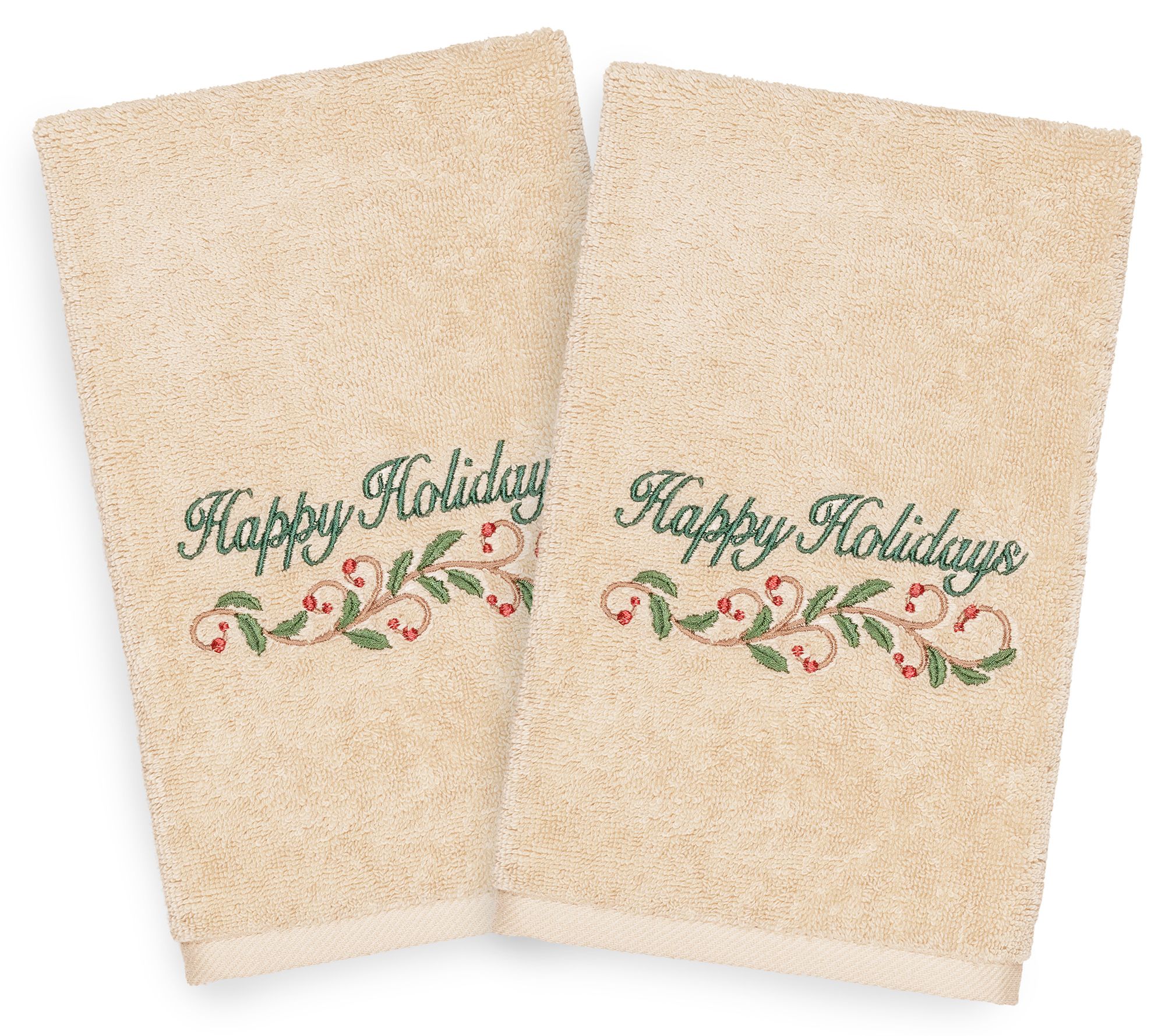 Linum Home Textiles Happy Holidays 2-Piece Hand Towels
