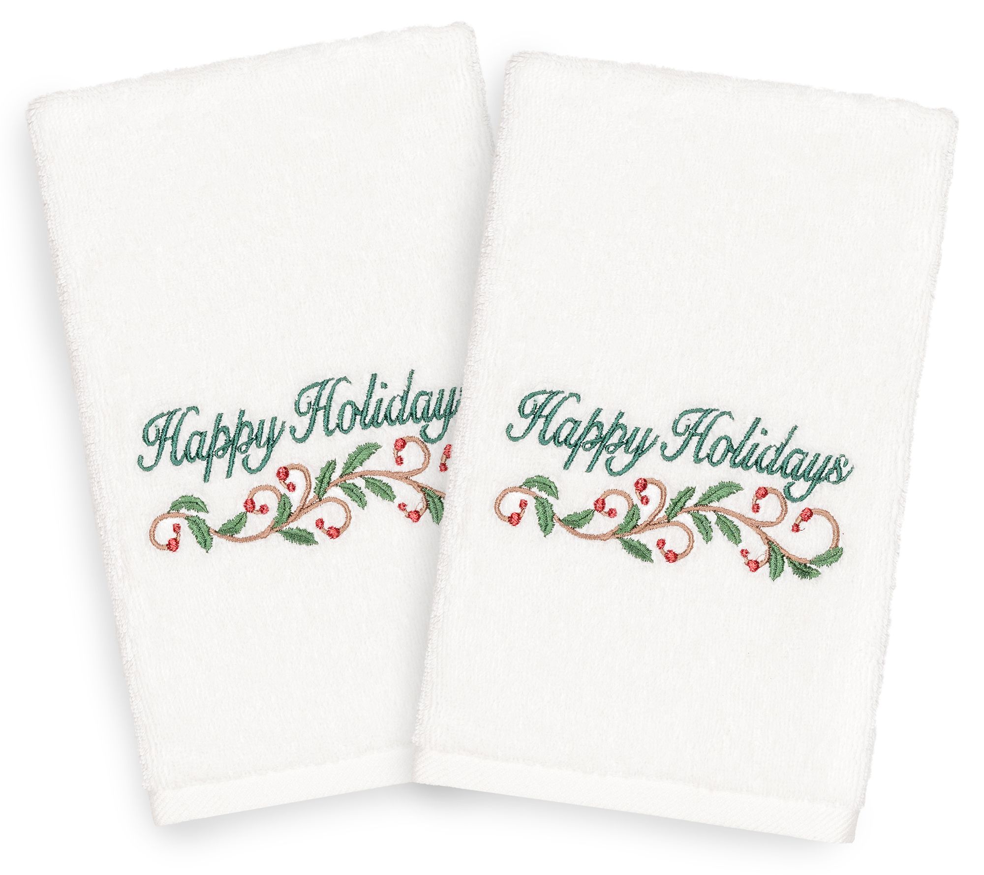 Linum Home Textiles Happy Holidays 2-Piece Hand Towels
