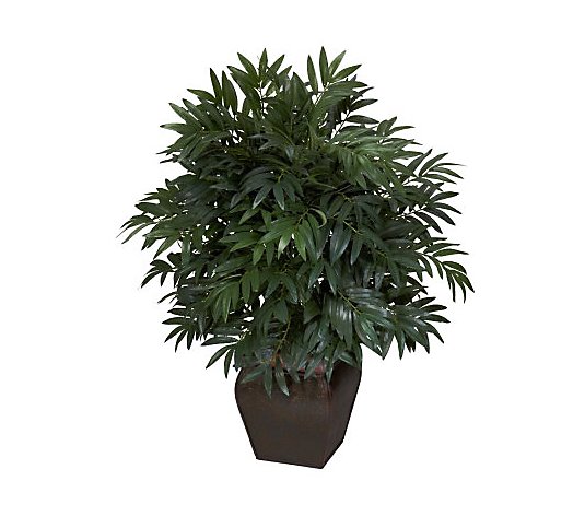 Double Bamboo Palm with Decorative Planter by Nearly Natural