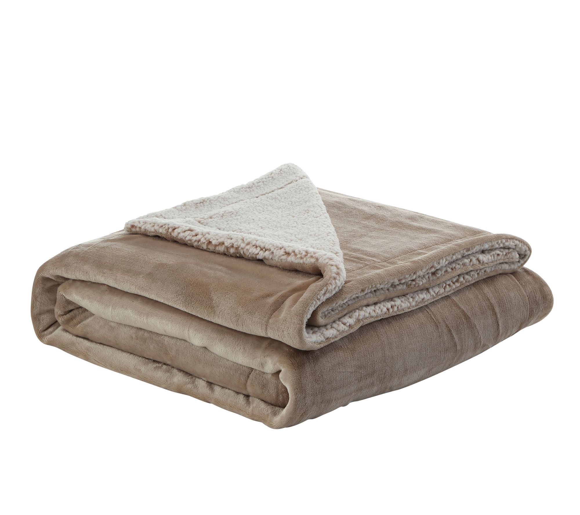 Cozy Tyme Zakary 60"x80 Twin Flannel Heathered Sherpa Blanket