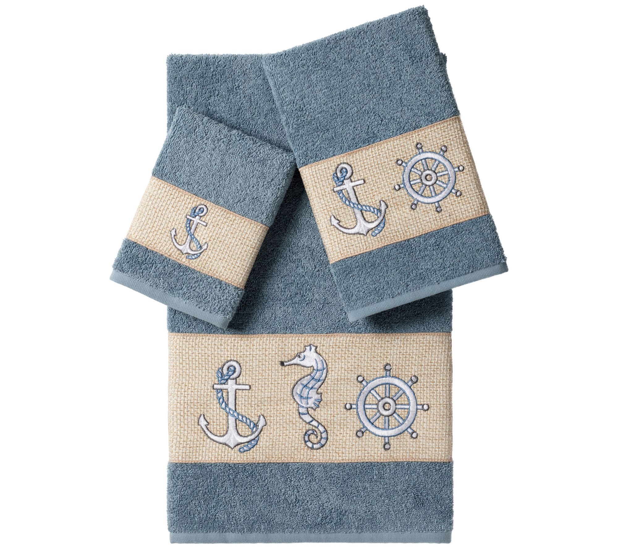 Linum Home Textiles Easton 3PC Embellished Towel Set