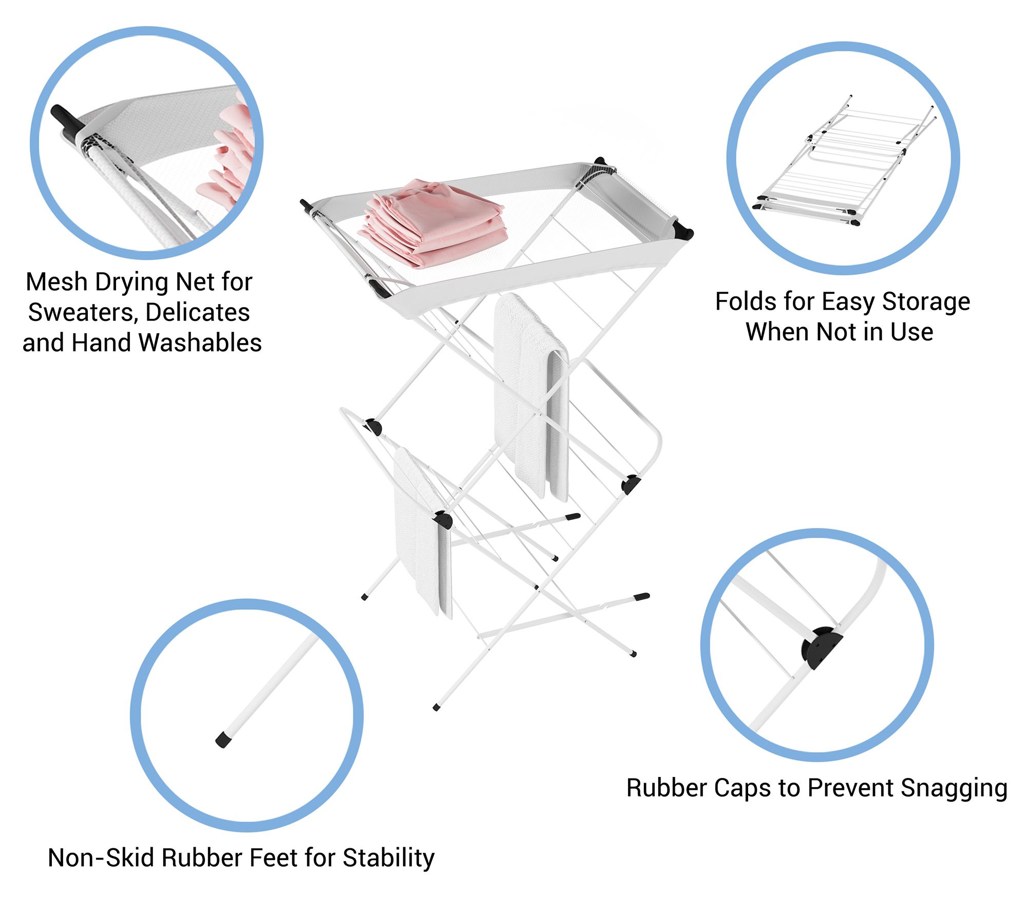 Lavish Home 2 Tier Laundry Drying Rack with Nylon Mesh