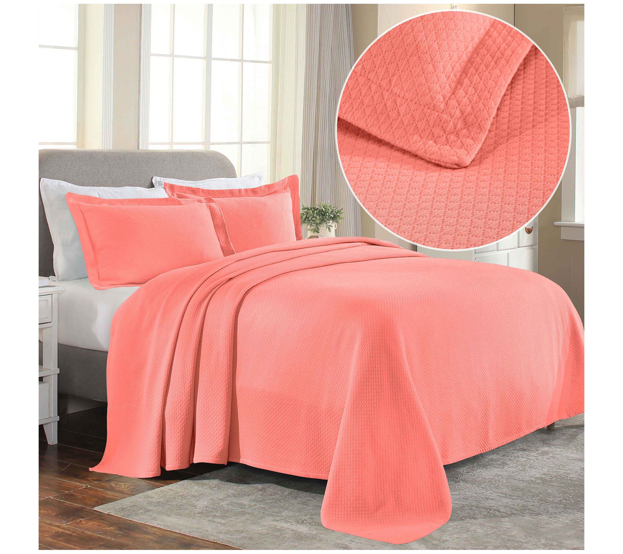 Superior Jacquard Cotton Diamond Bedspread Set,Full