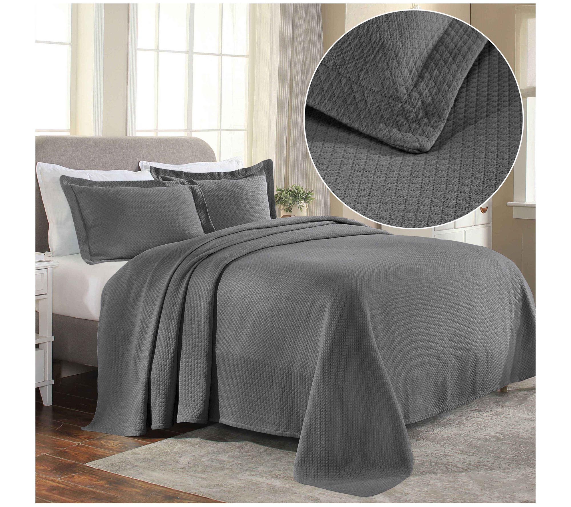 Superior Jacquard Cotton Diamond Bedspread Set,Full