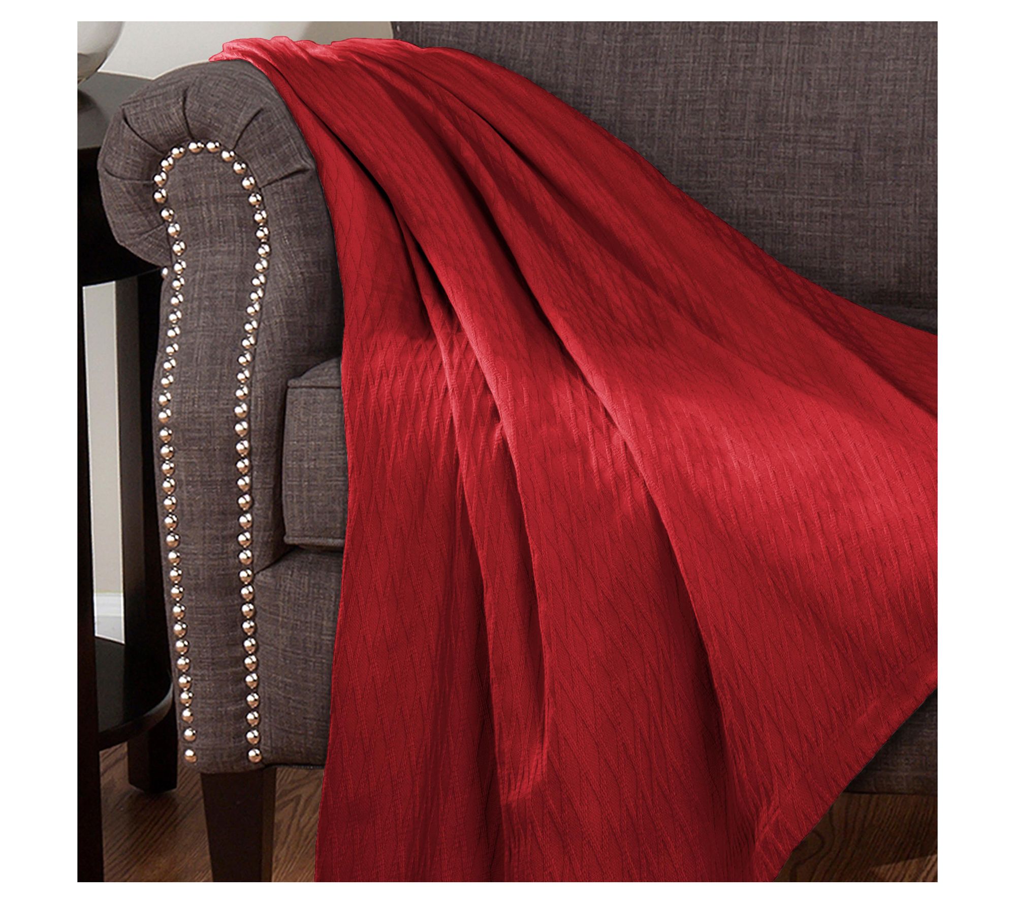 Superior Cotton All-Season Dia mond Blanket, C alifornia King