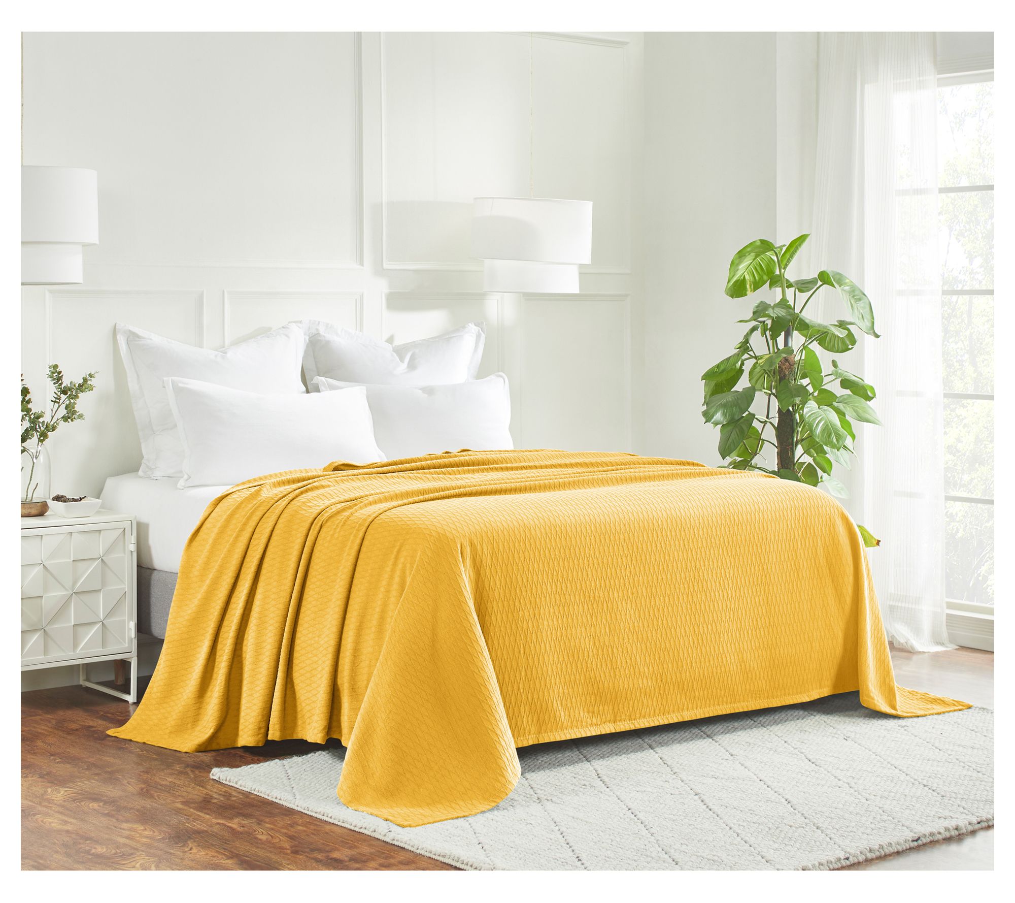 Superior Cotton All-Season Diamond Blanket, California King