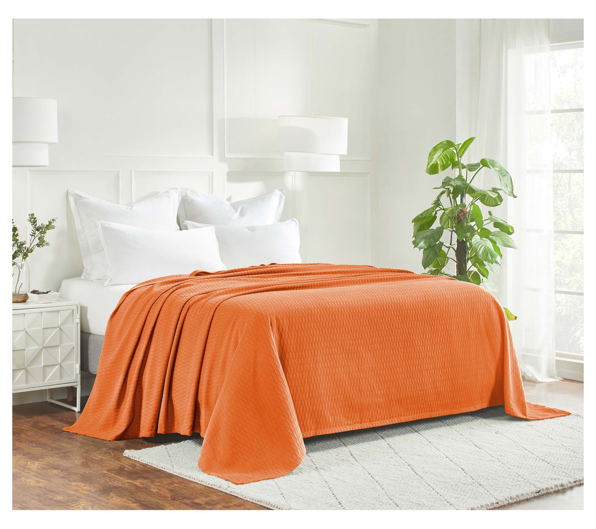 Superior Cotton All-Season Diamond Blanket, California King