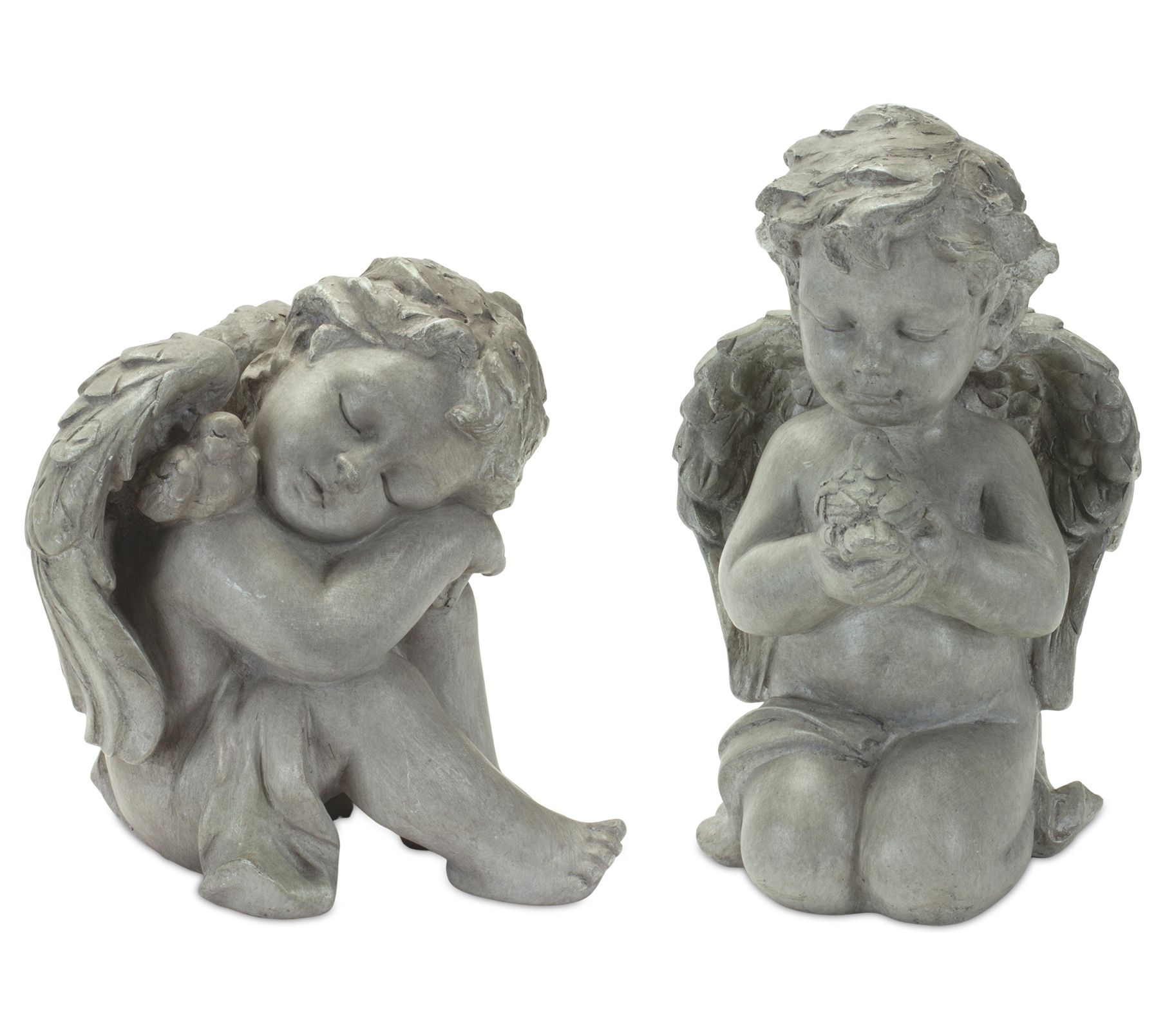 Melrose Sitting Cherub Garden Statues (Set of 2) - QVC.com