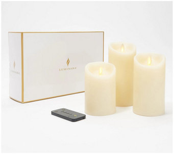 Luminara Set of (3) Flameless Candle Gift Set w/ Remote