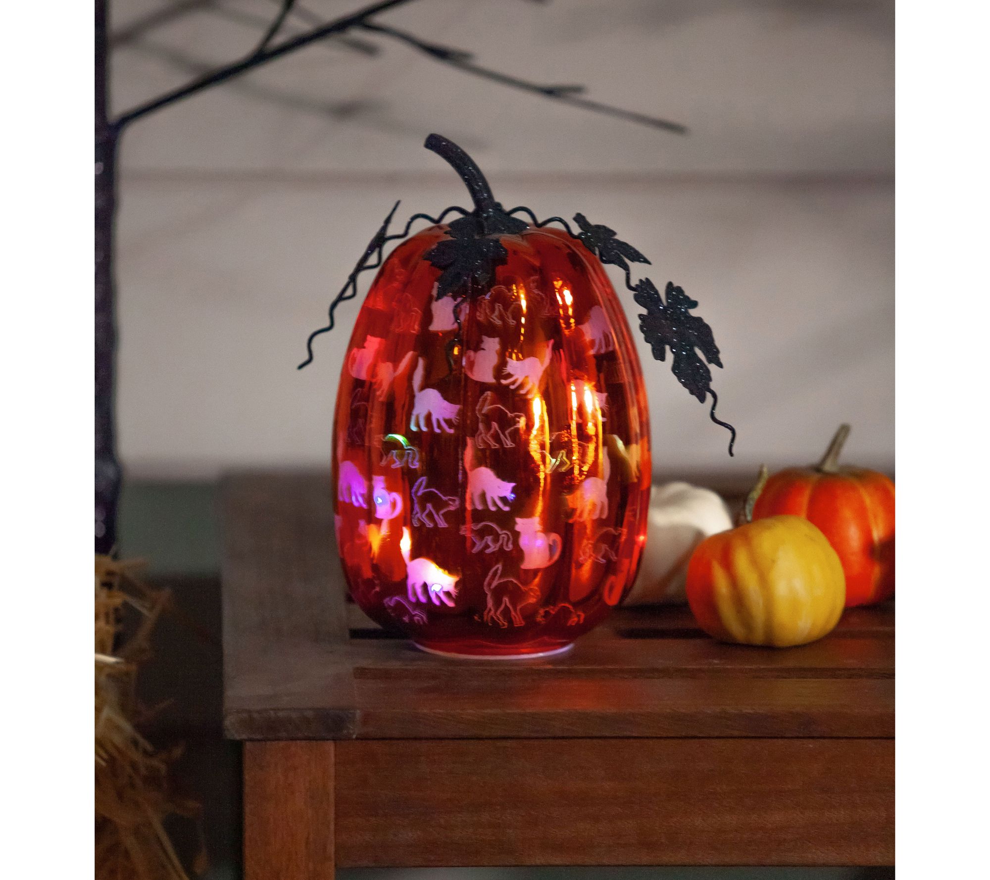Evergreen LED Glass Pumpkin