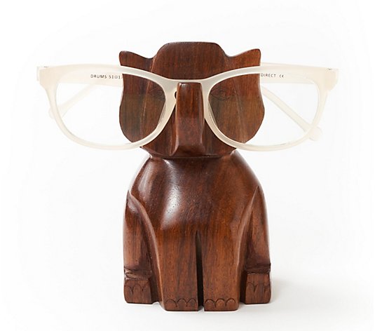 Matr Boomie Wooden Trunk Up Elephant Eyeglass Holder Stand 