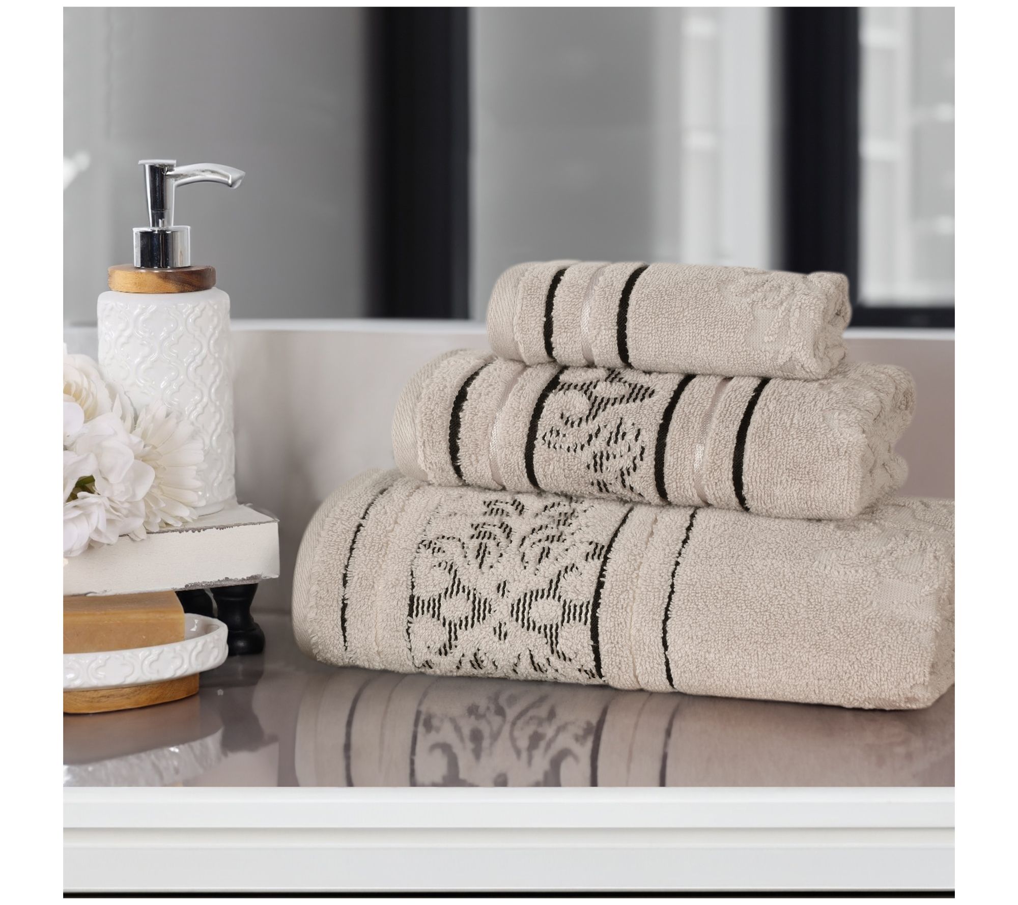 Superior 3pc Sadie Zero Twist Cotton Towel Set