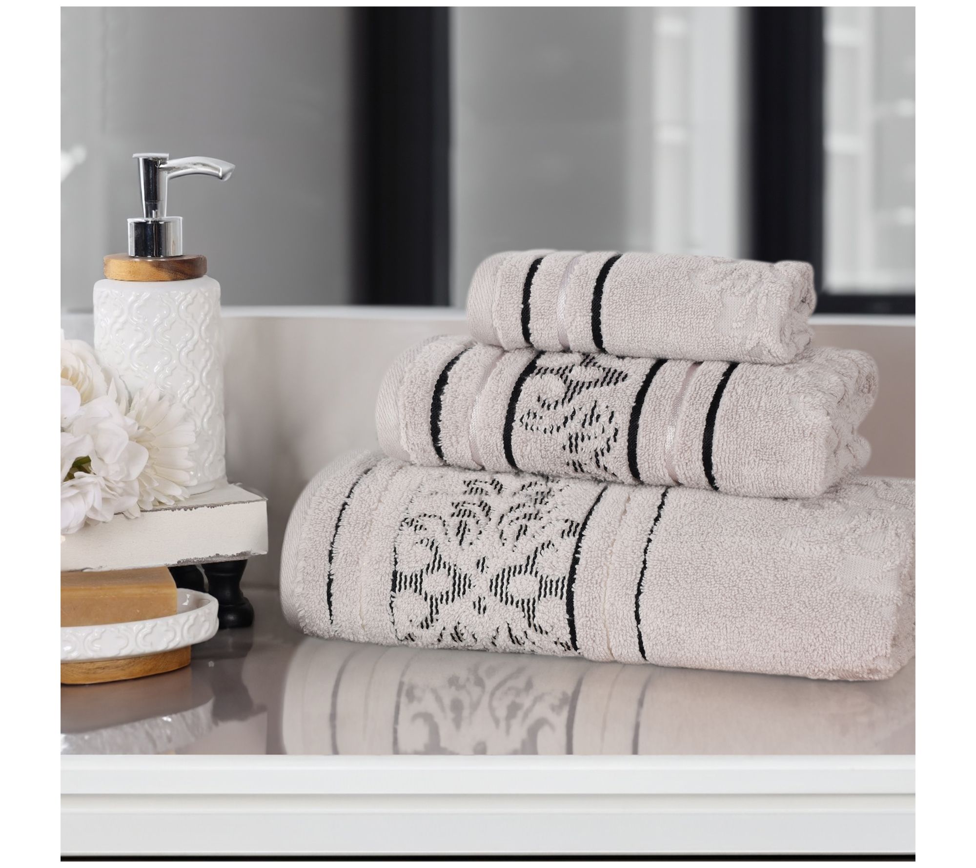 Superior 3pc Sadie Zero Twist Cotton Towel Set