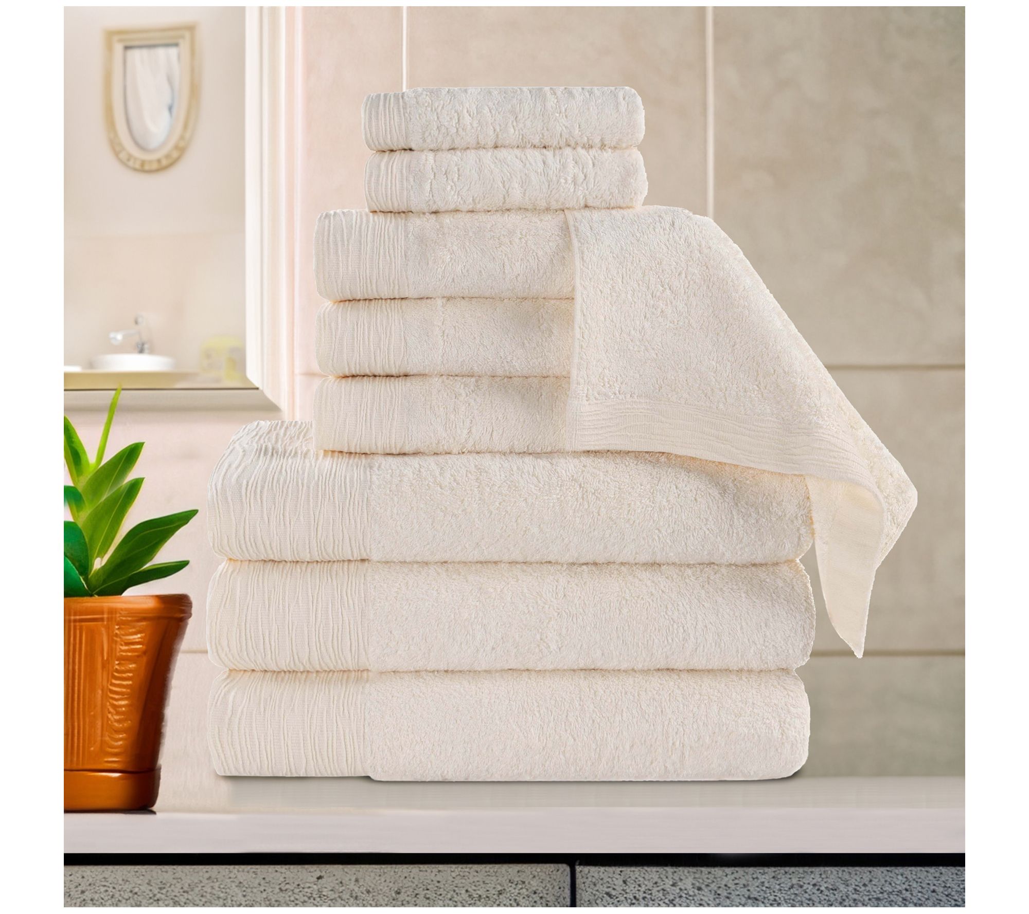 Superior Rayon made from Bamboo Solid 9-Piece Towel Set