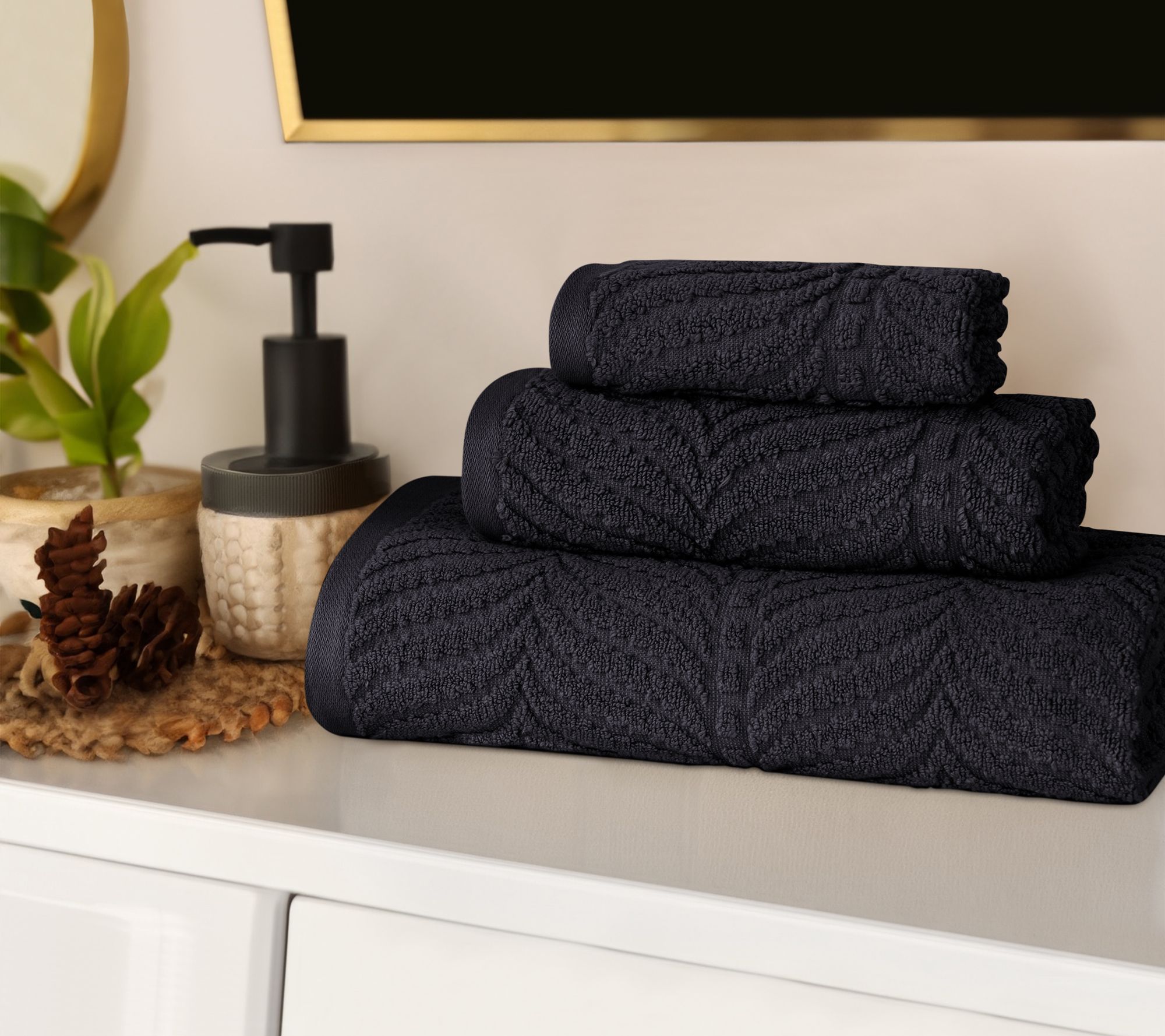 Superior Chevron Zero Twist Cotton 3-pc Jacquard Towel Set