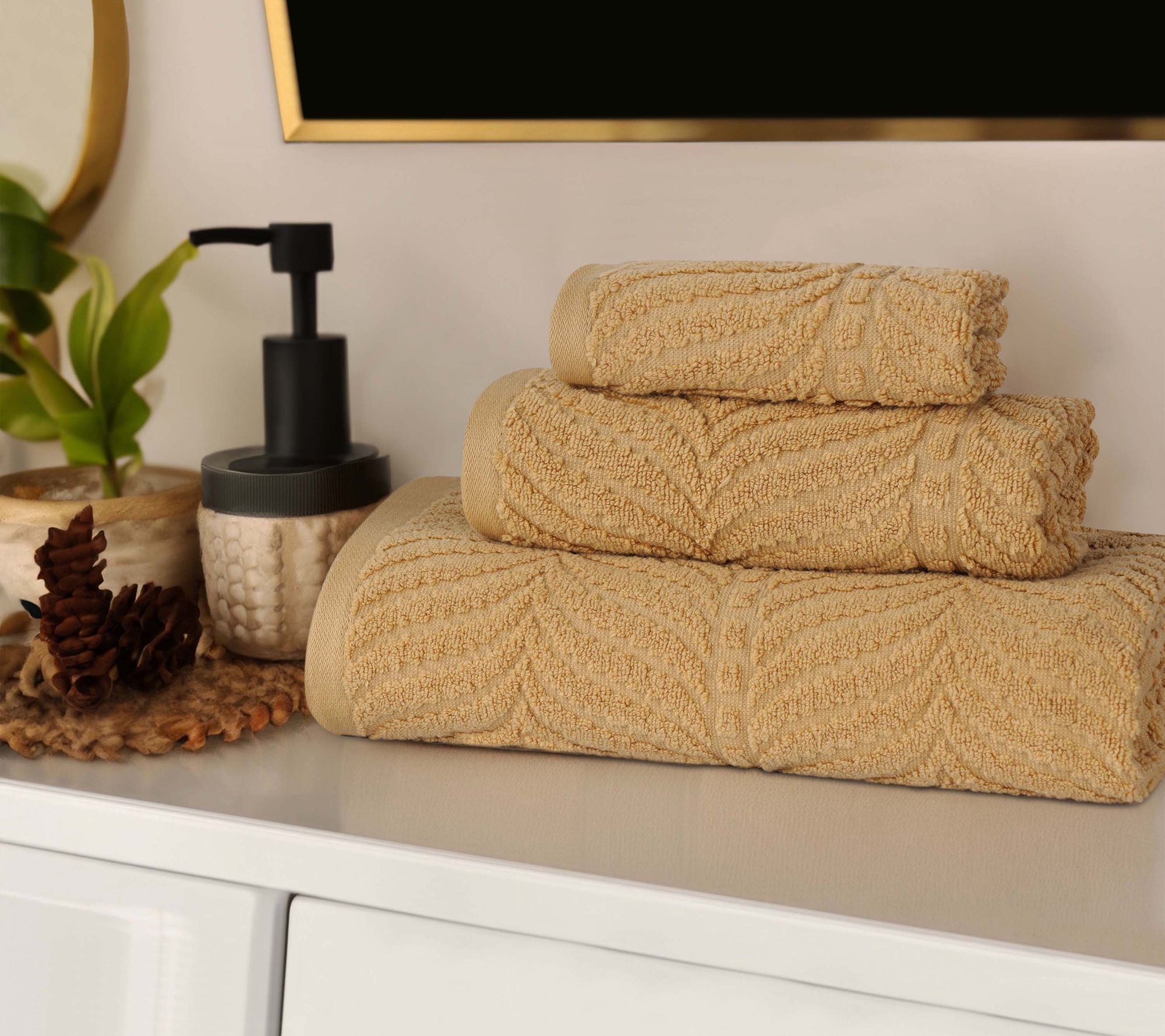 Superior Chevron Zero Twist Cotton 3-pc Jacquard Towel Set