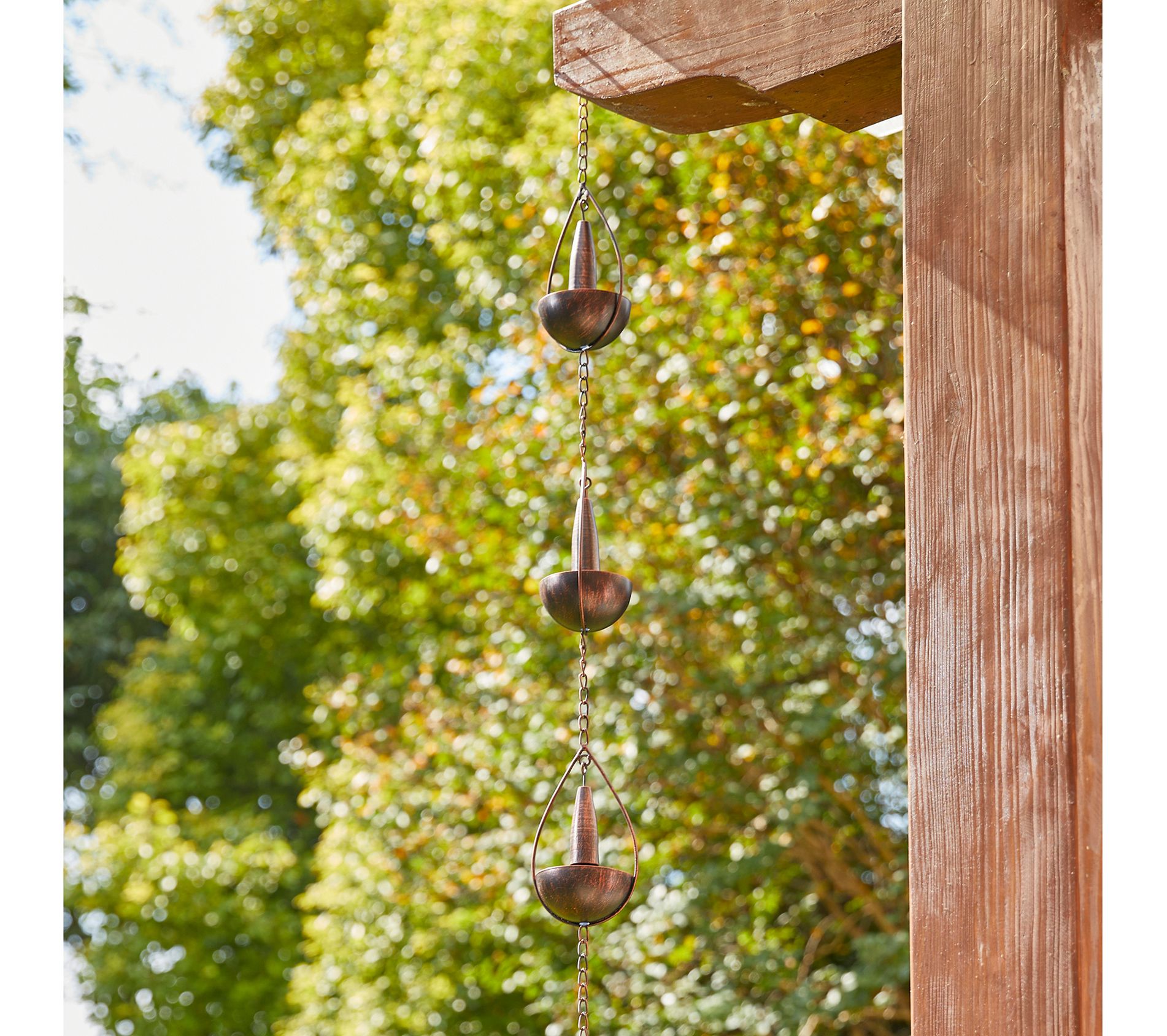 Glitzhome 8.5ft Faux Copper Bowl/Bell Shaped Rain Chain