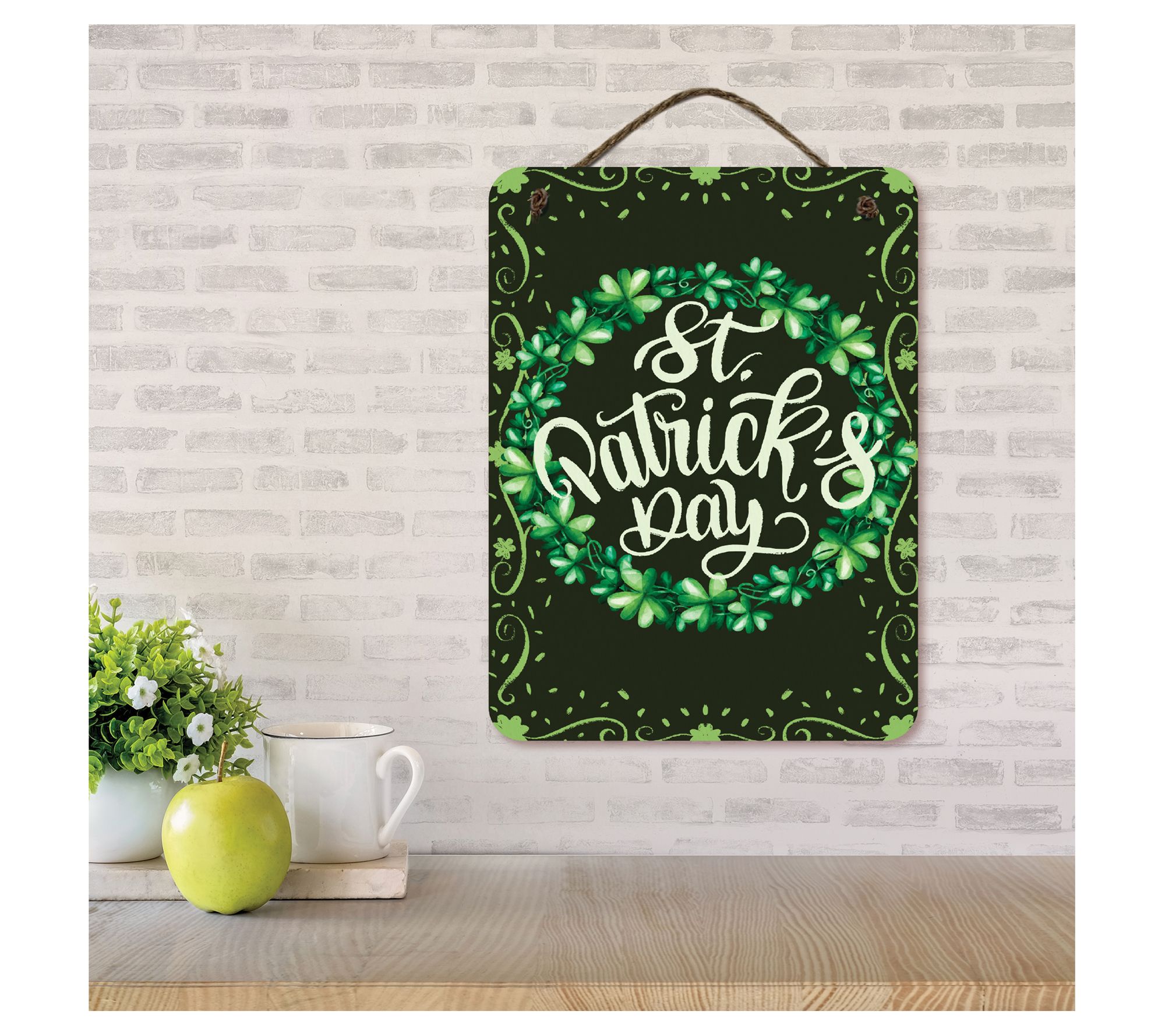 Courtside Market St. Patrick's Day Wreath 12x16Hanging Sign