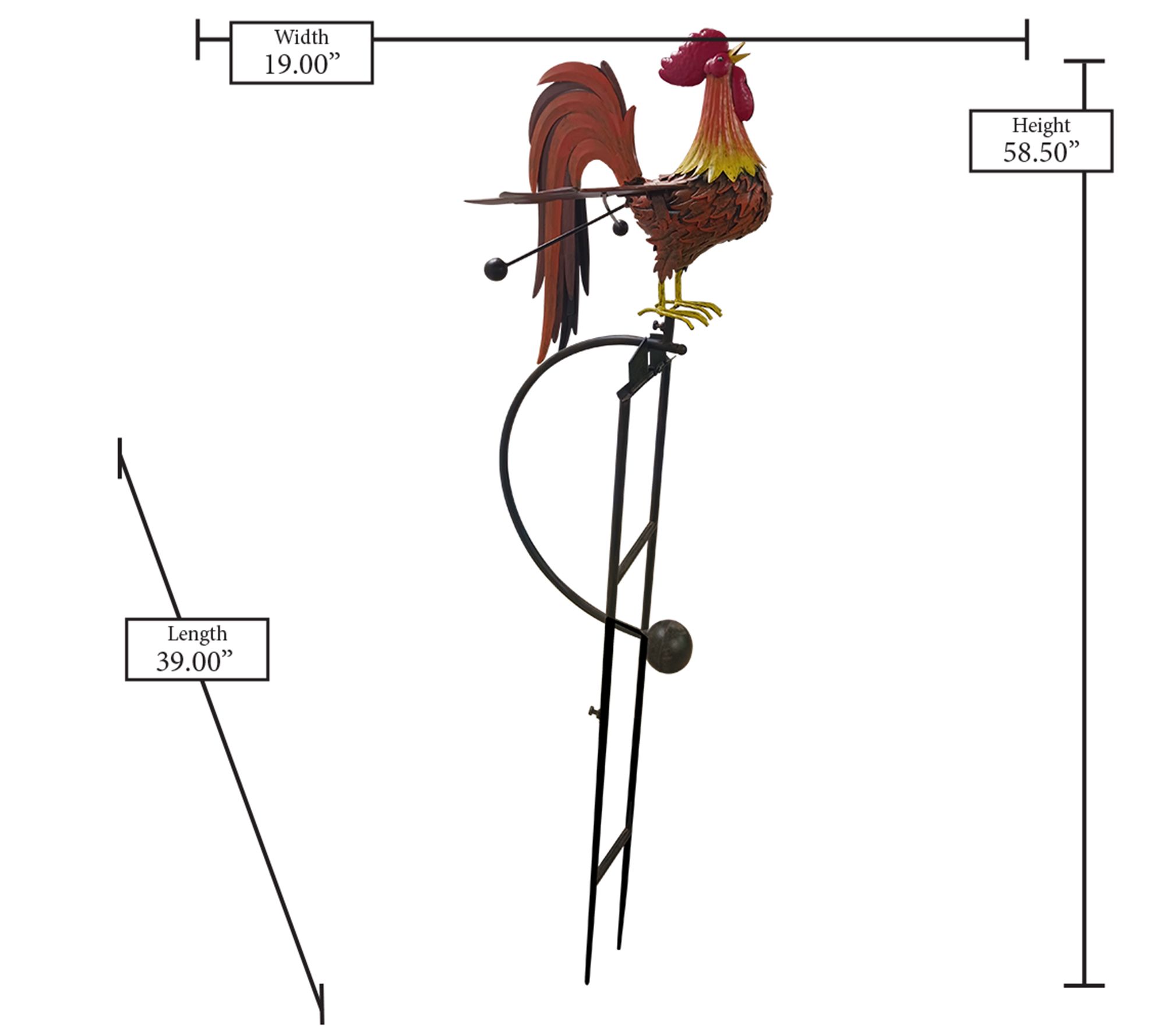 Rcs Rocker Garden Stake Small Rooster - Qvc.com