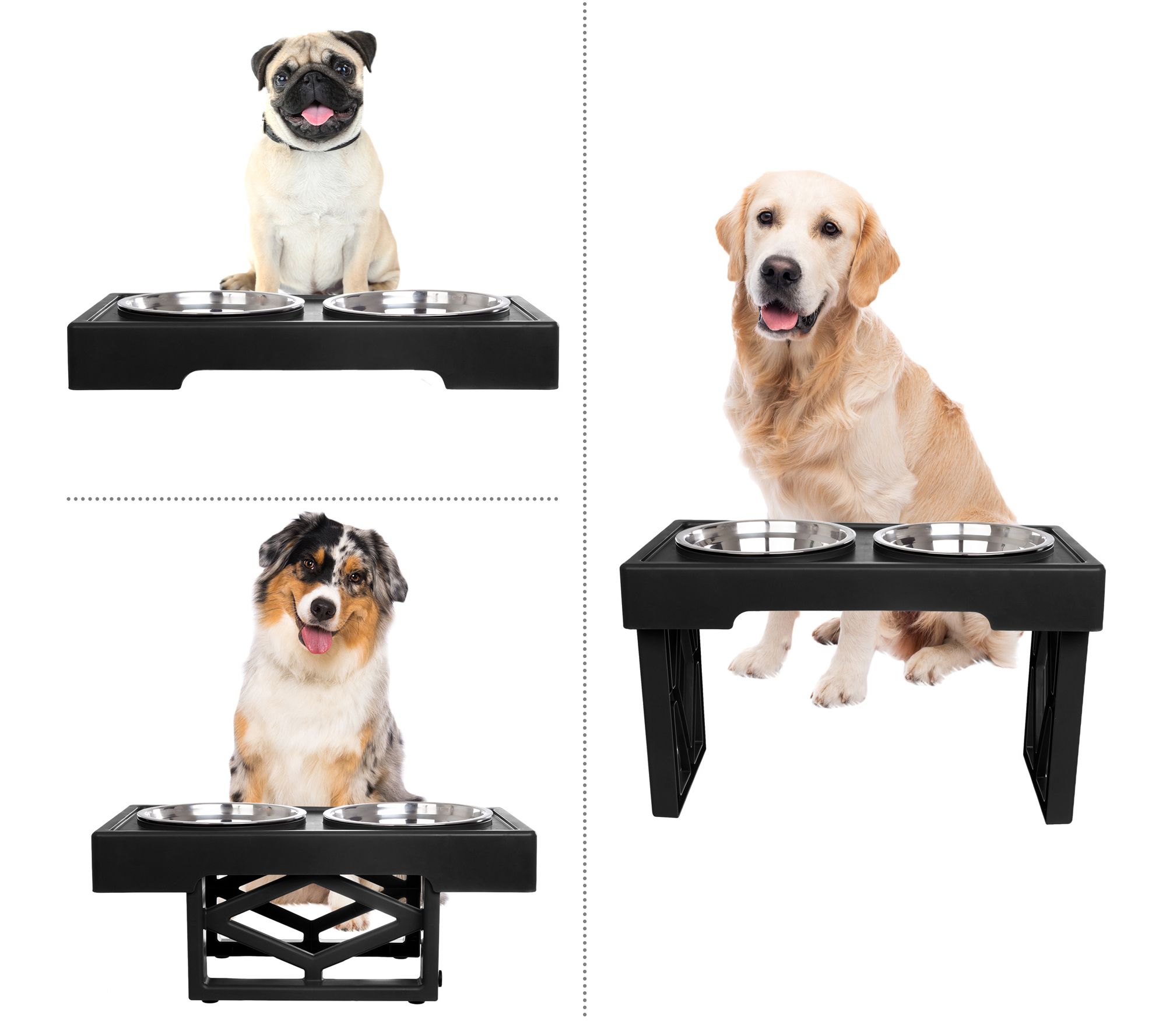 Petmaker Adjustable Elevated Dog Bowl Stand