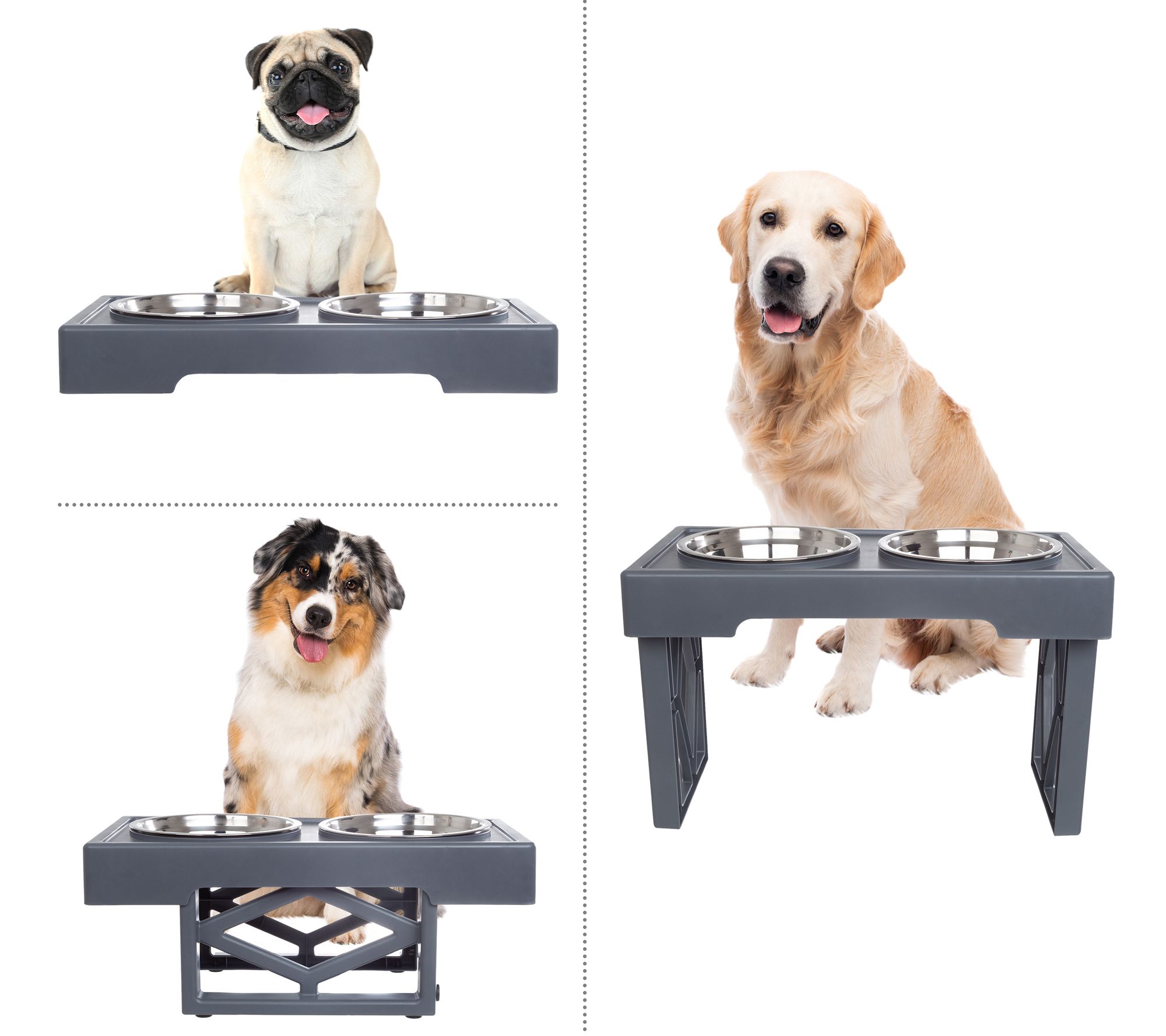 Petmaker Adjustable Elevated Dog Bowl Stand