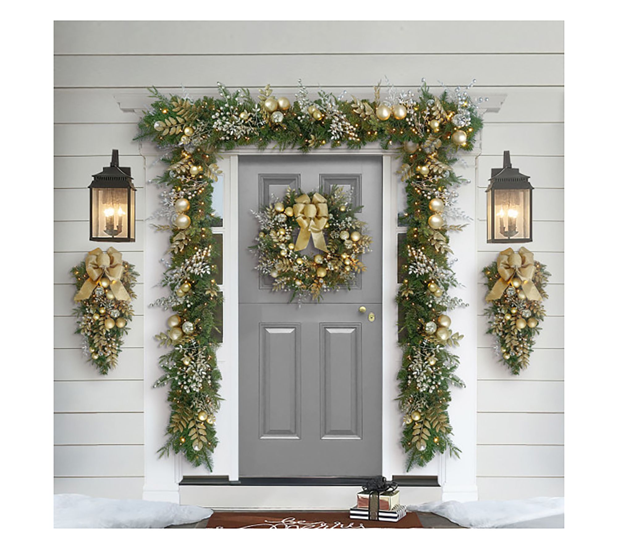 Puleo International  26" Pre-Lit Decorated Artificial Wreath