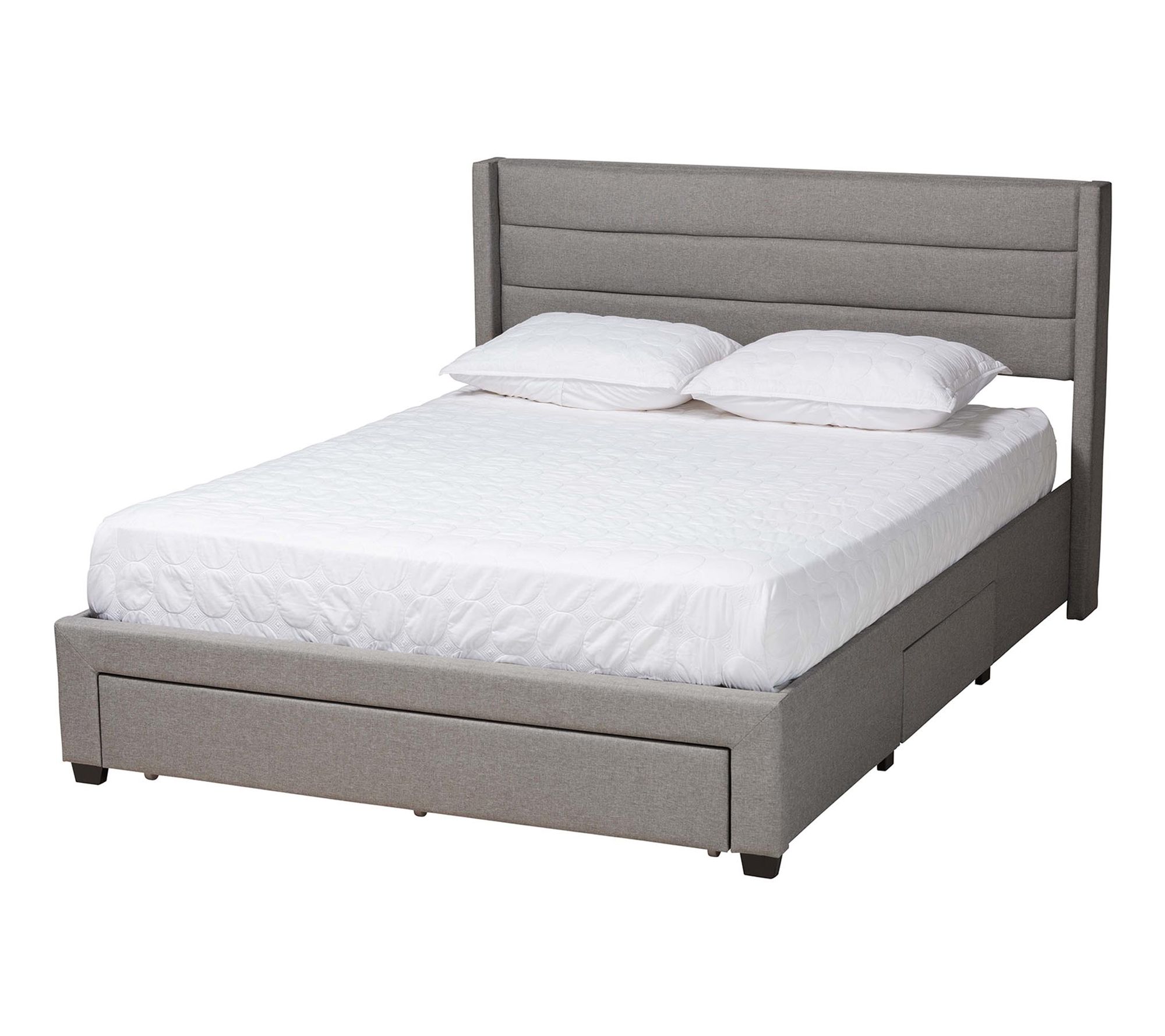 Baxton Studio Braylon Fabric Queen Storage Platform Bed