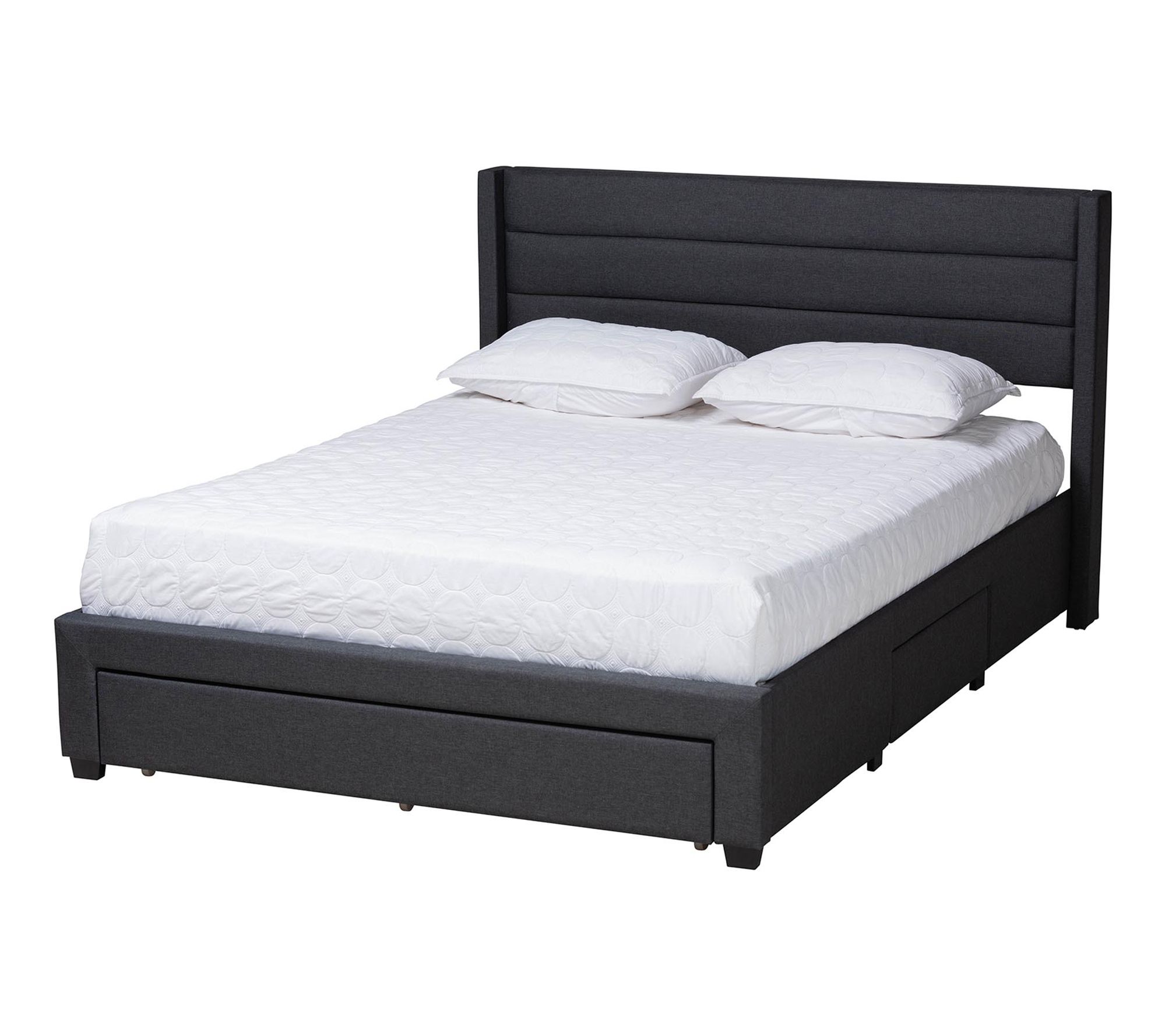 Baxton Studio Braylon Fabric Queen Storage Platform Bed
