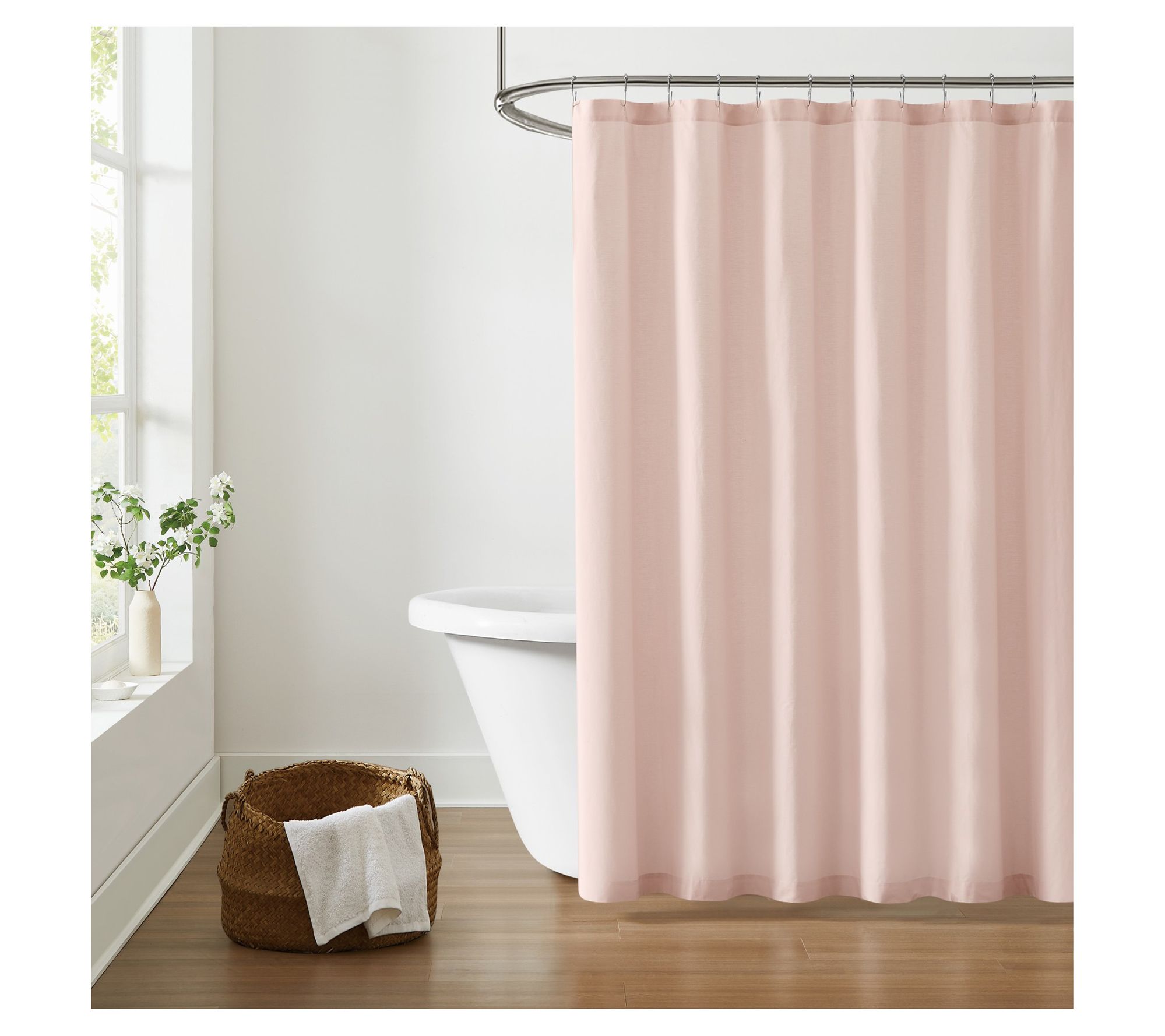 Brooklyn Loom Solid Cotton Percale Shower Curtain