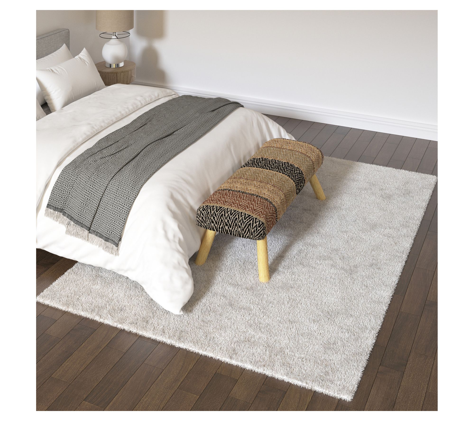 Ox Bay Plush Shag Handloomed Polyester Indoor Rug, 7'6" x 9'6"