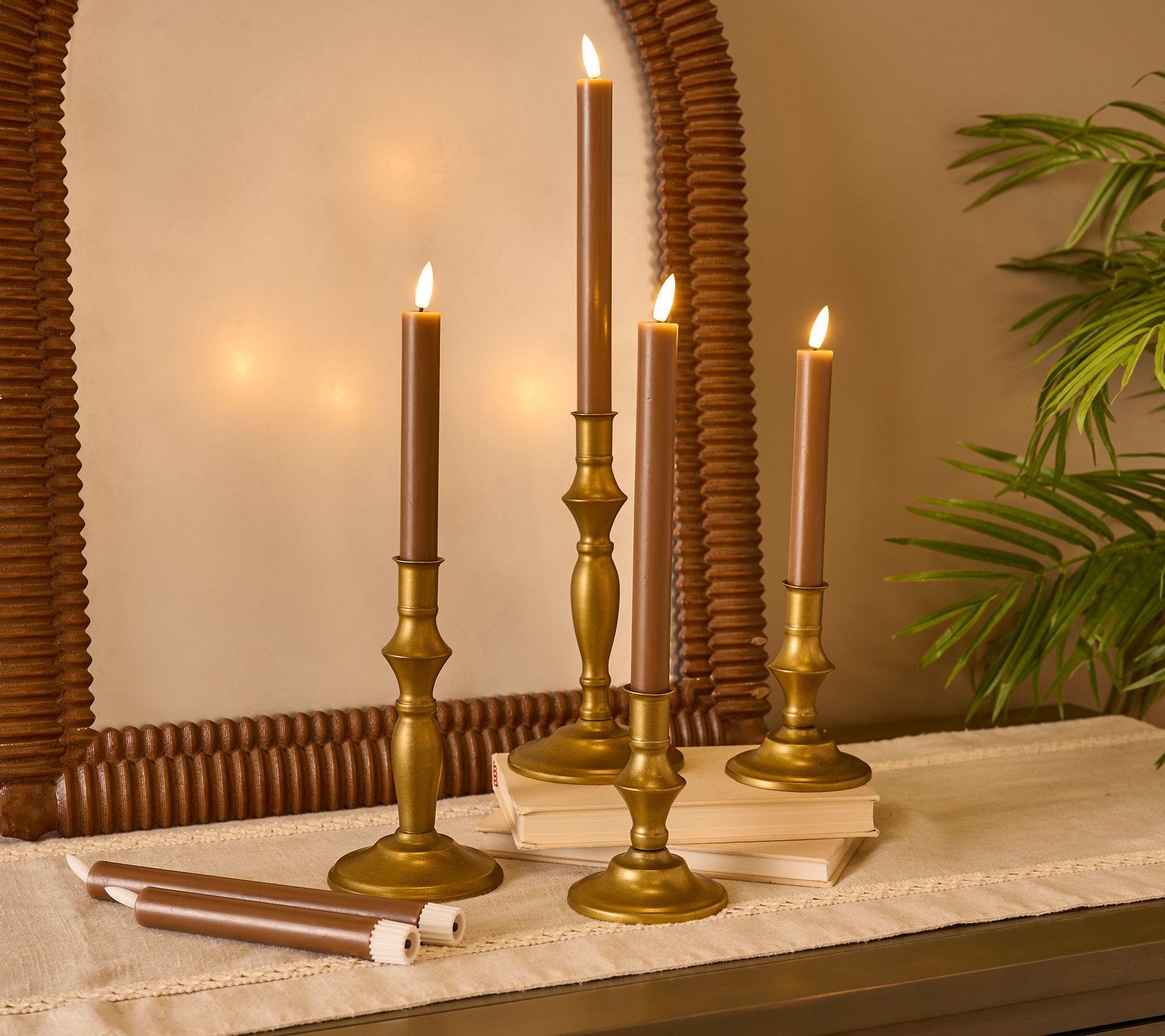 Home Reflections Set of 6 Flameless Taper Decorator Set