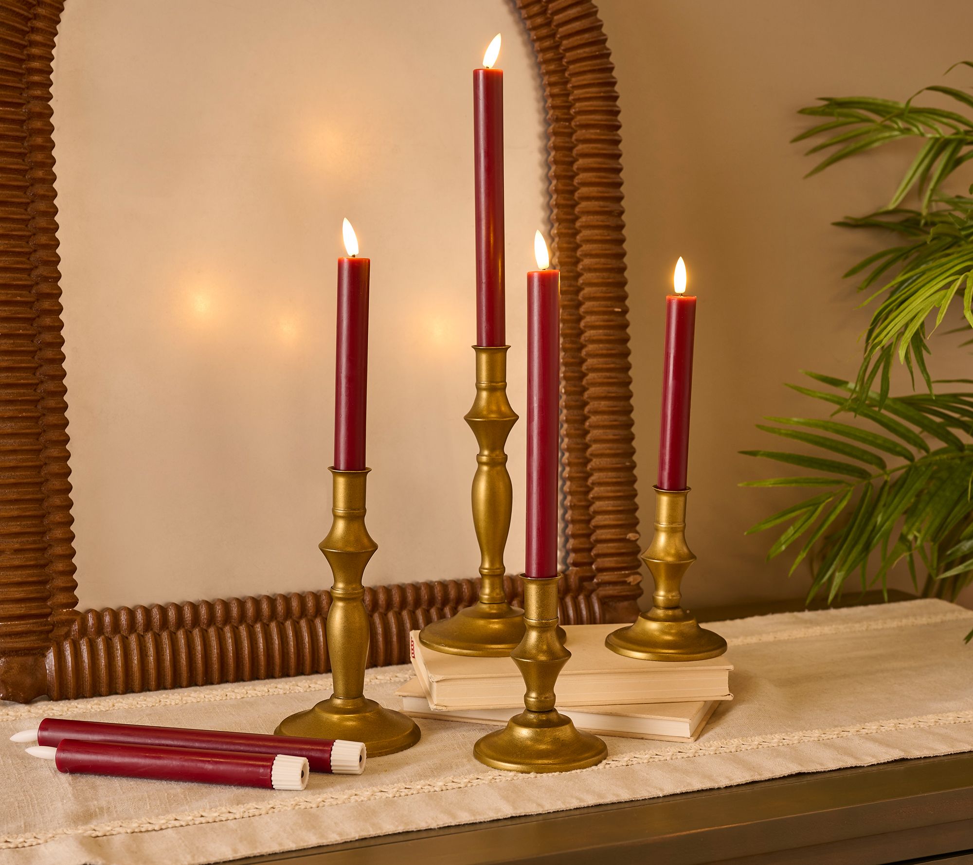 Home Reflections Set of 6 Flameless Taper Decorator Set