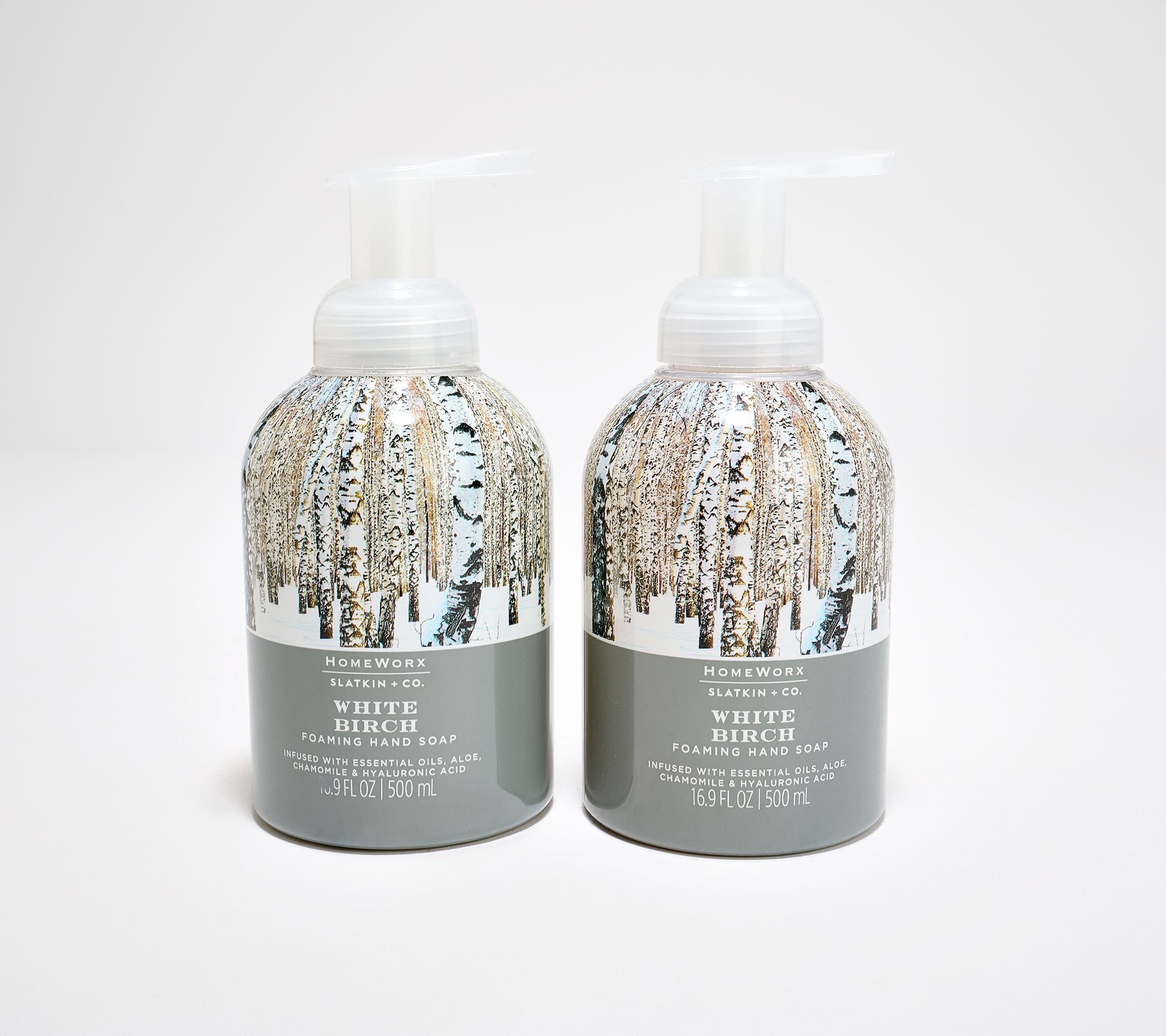 HomeWorx by Slatkin + Co. S/2 (16)oz White Birch Foaming Soap