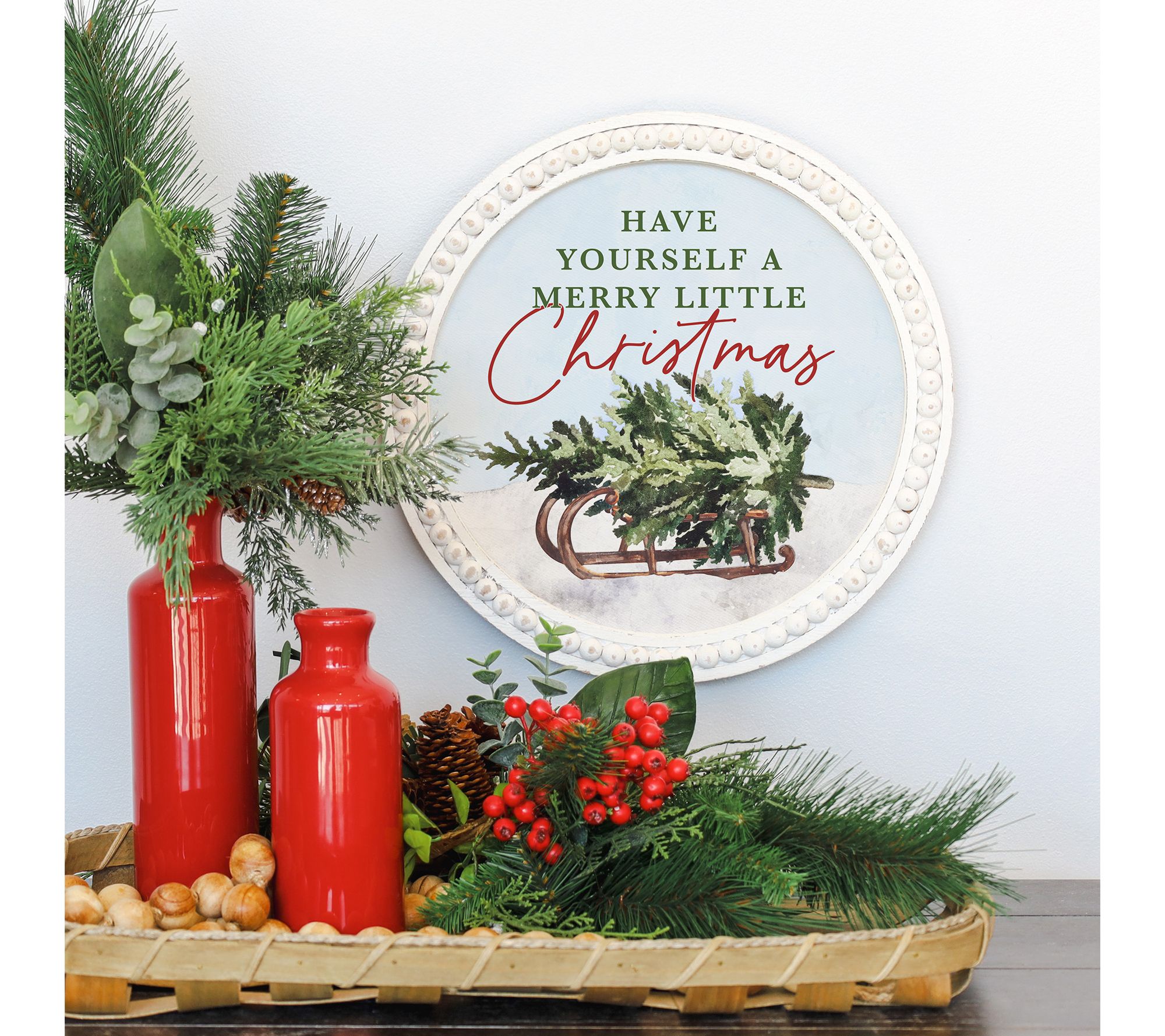 Sincere Surroundings 14" Christmas Tree Sled Beaded Art