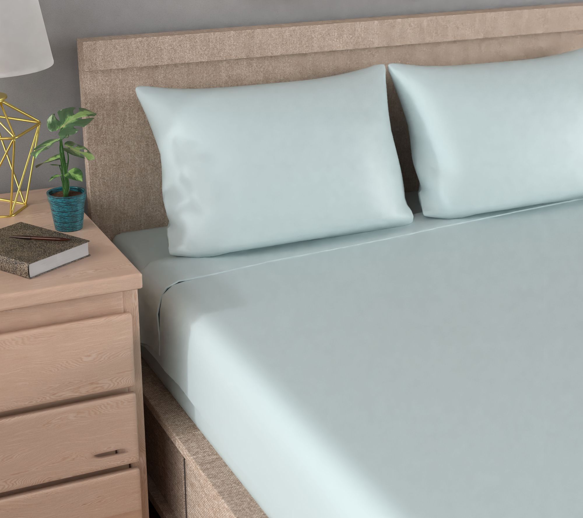 Waverly 4-Piece 300TC  Cotton Sateen Sheet Set-Queen