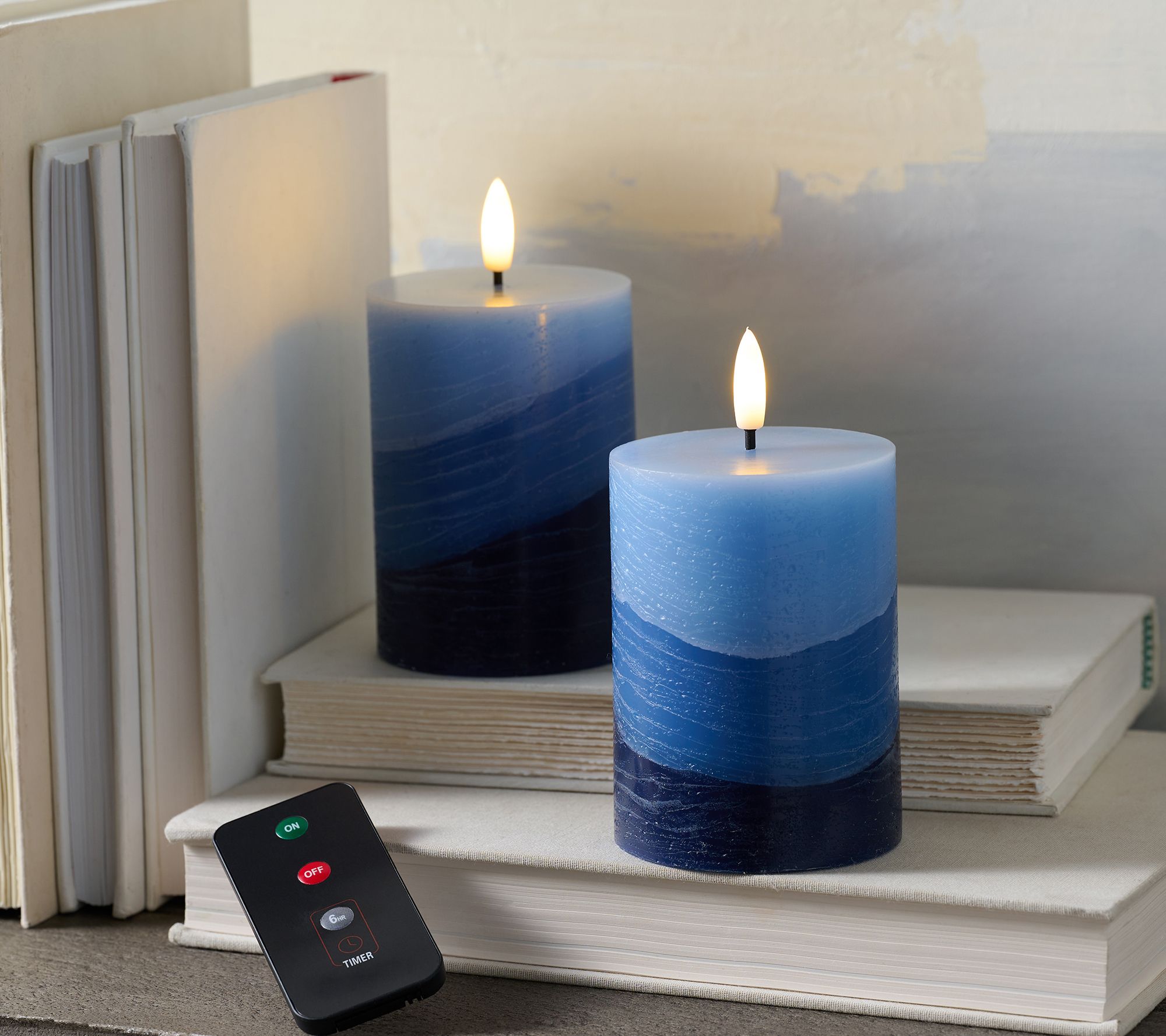 "As Is" Home Reflections S/2 Color Wave 5" Flameless Candles