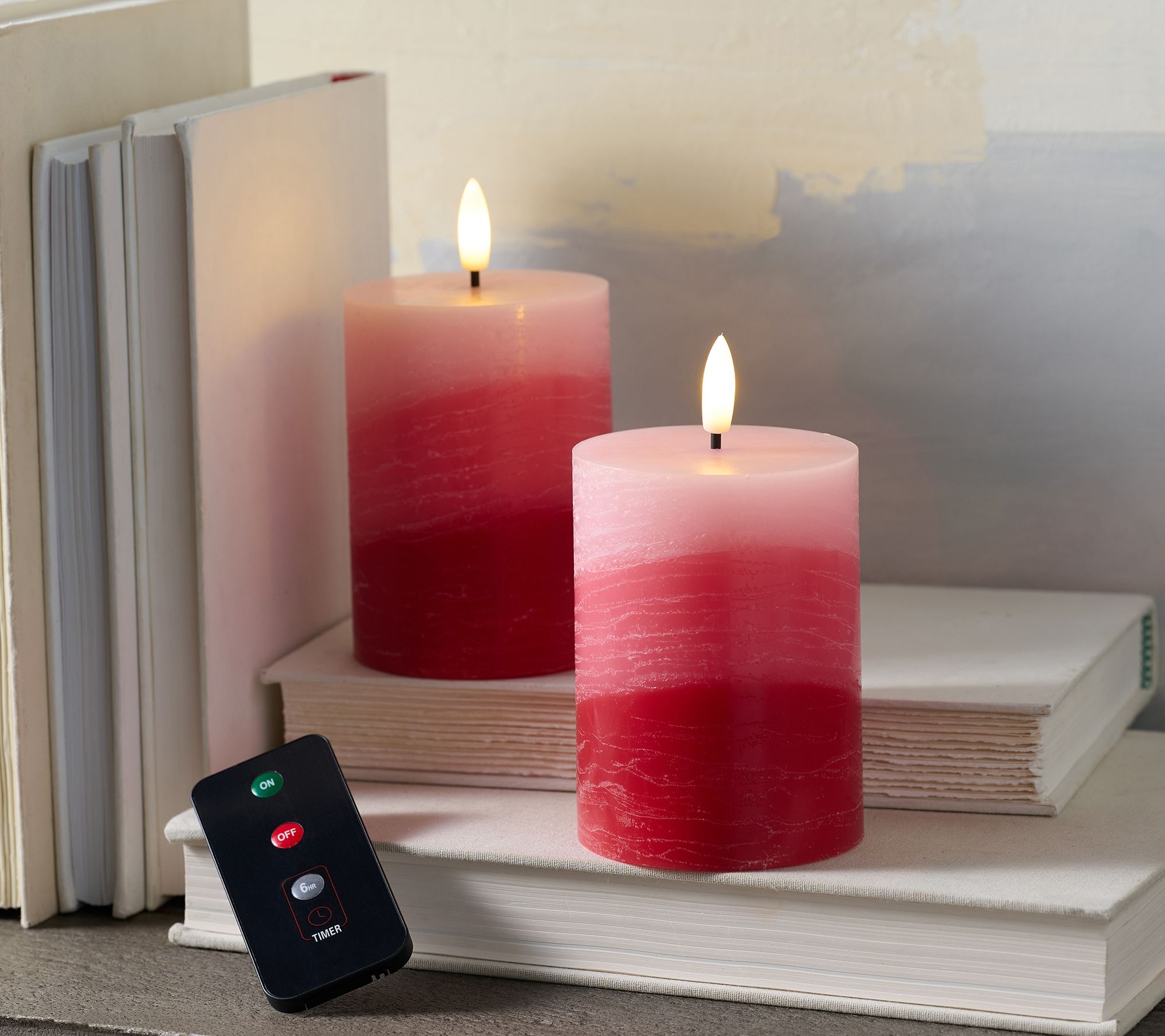 "As Is" Home Reflections S/2 Color Wave 5" Flameless Candles