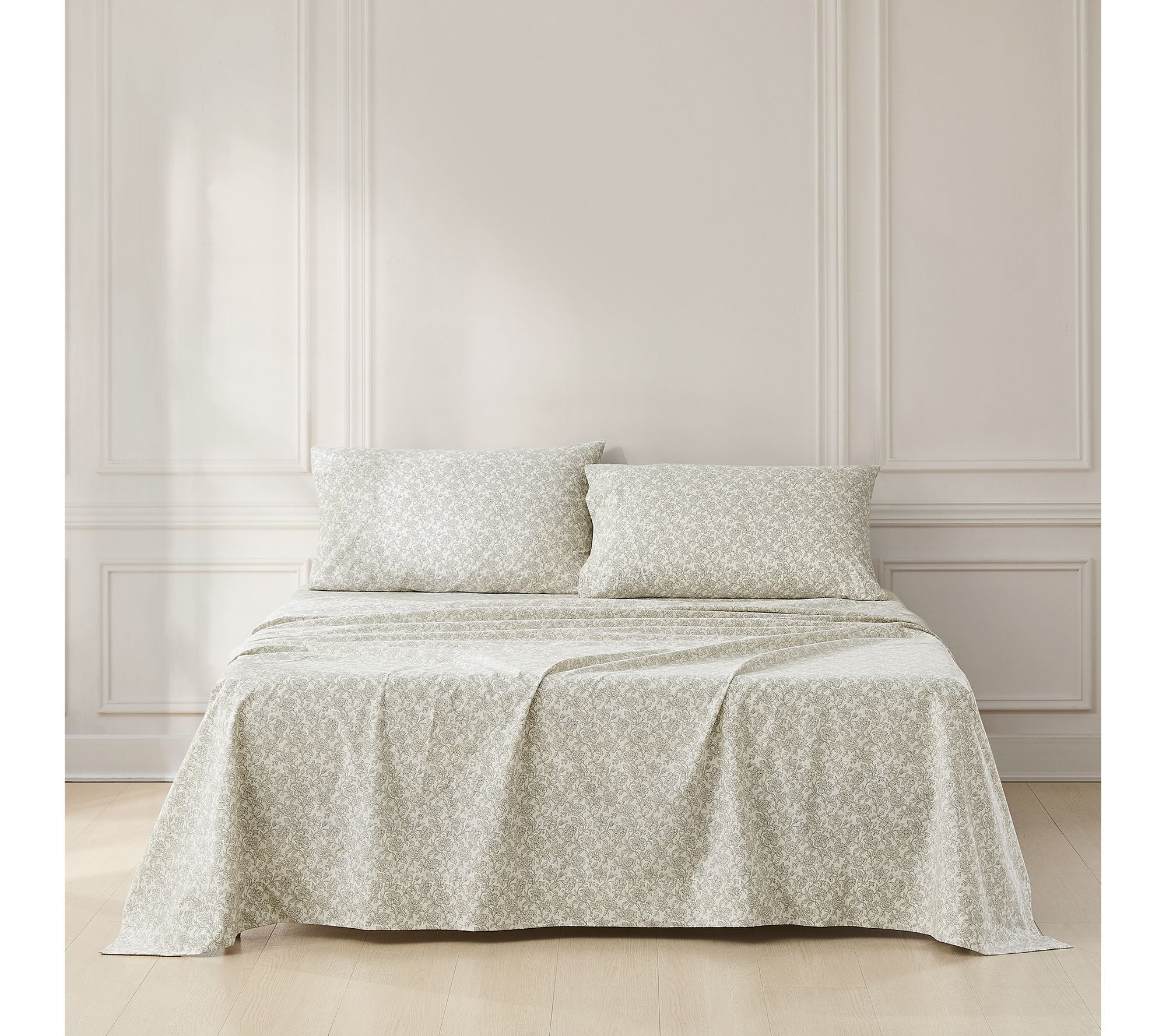 Lush Decor Zara Floral Block Cotton Sheet 4-Piece Set Queen