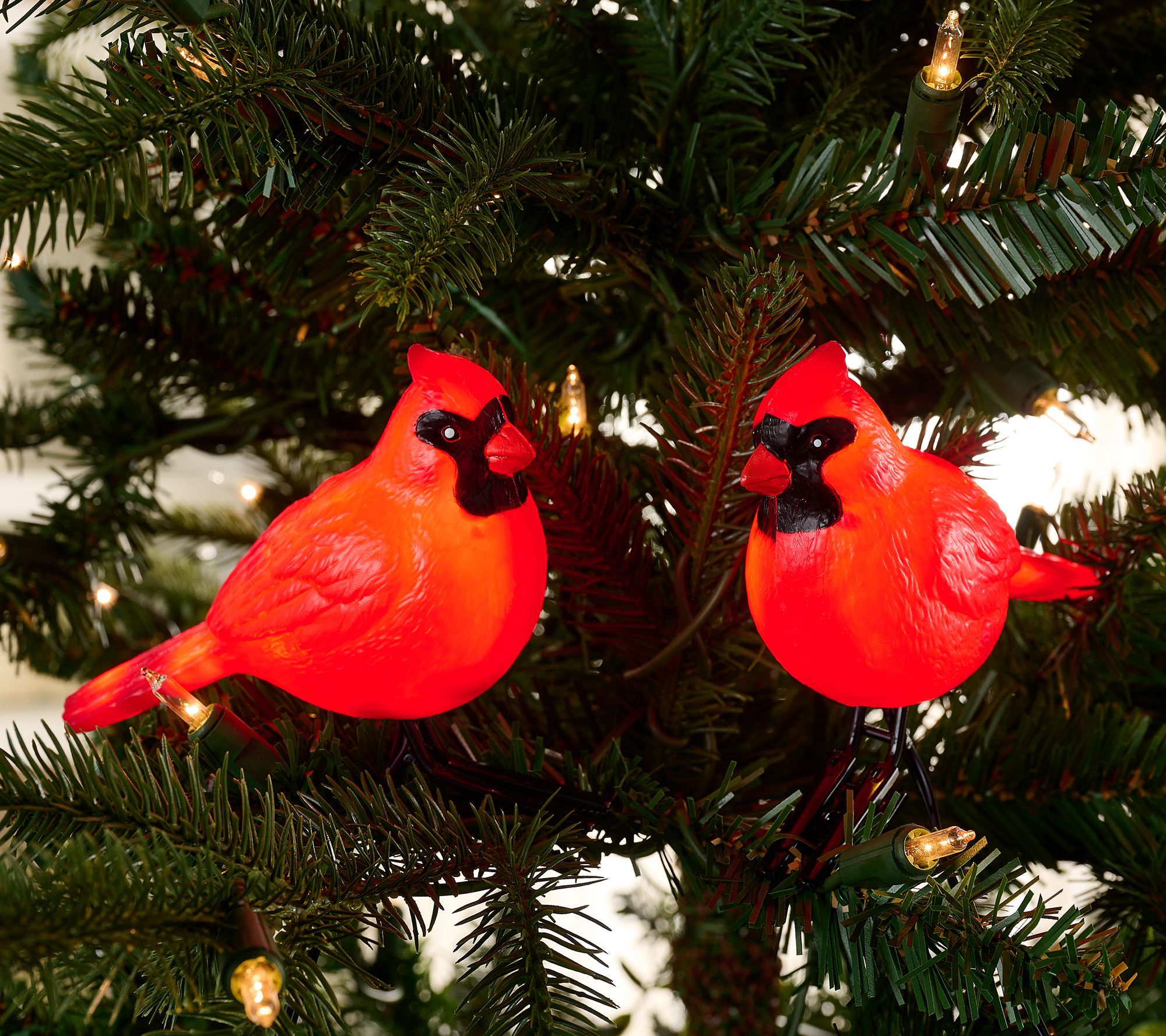 "As Is" Bethlehem Light S/2 Illuminated Cardinal Tree Clips