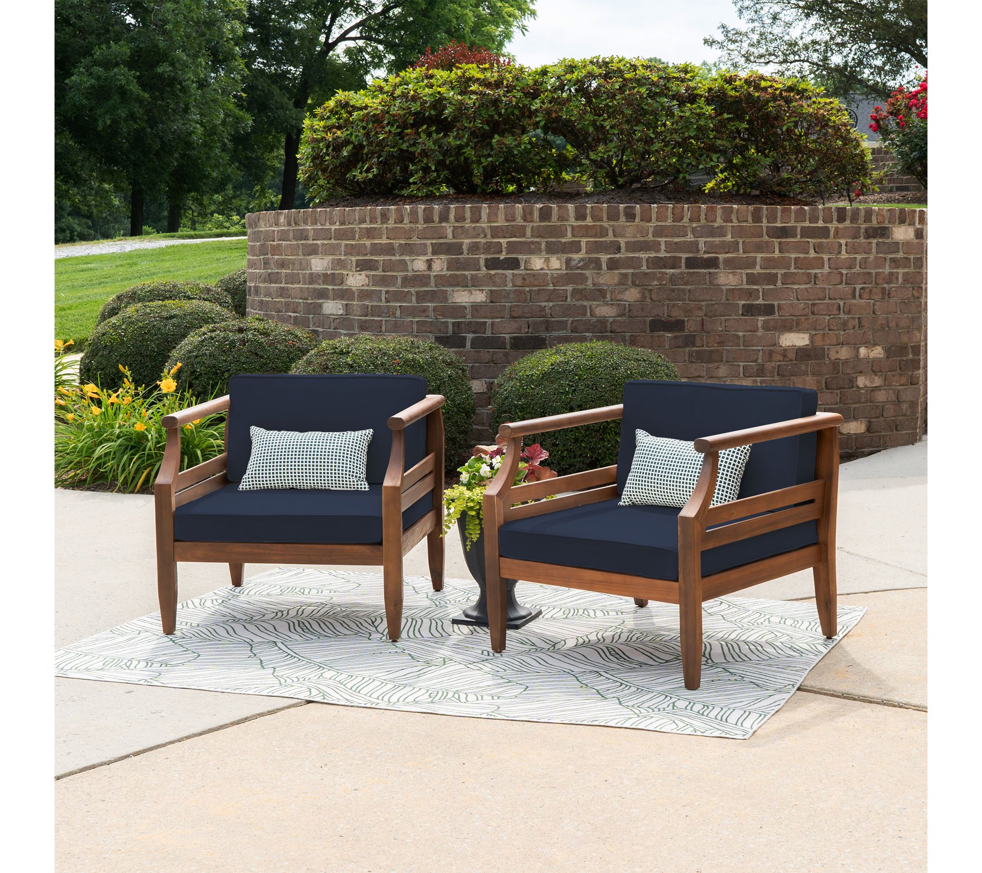 Linon Home Arlen Outdoor Club Chair Set of 2