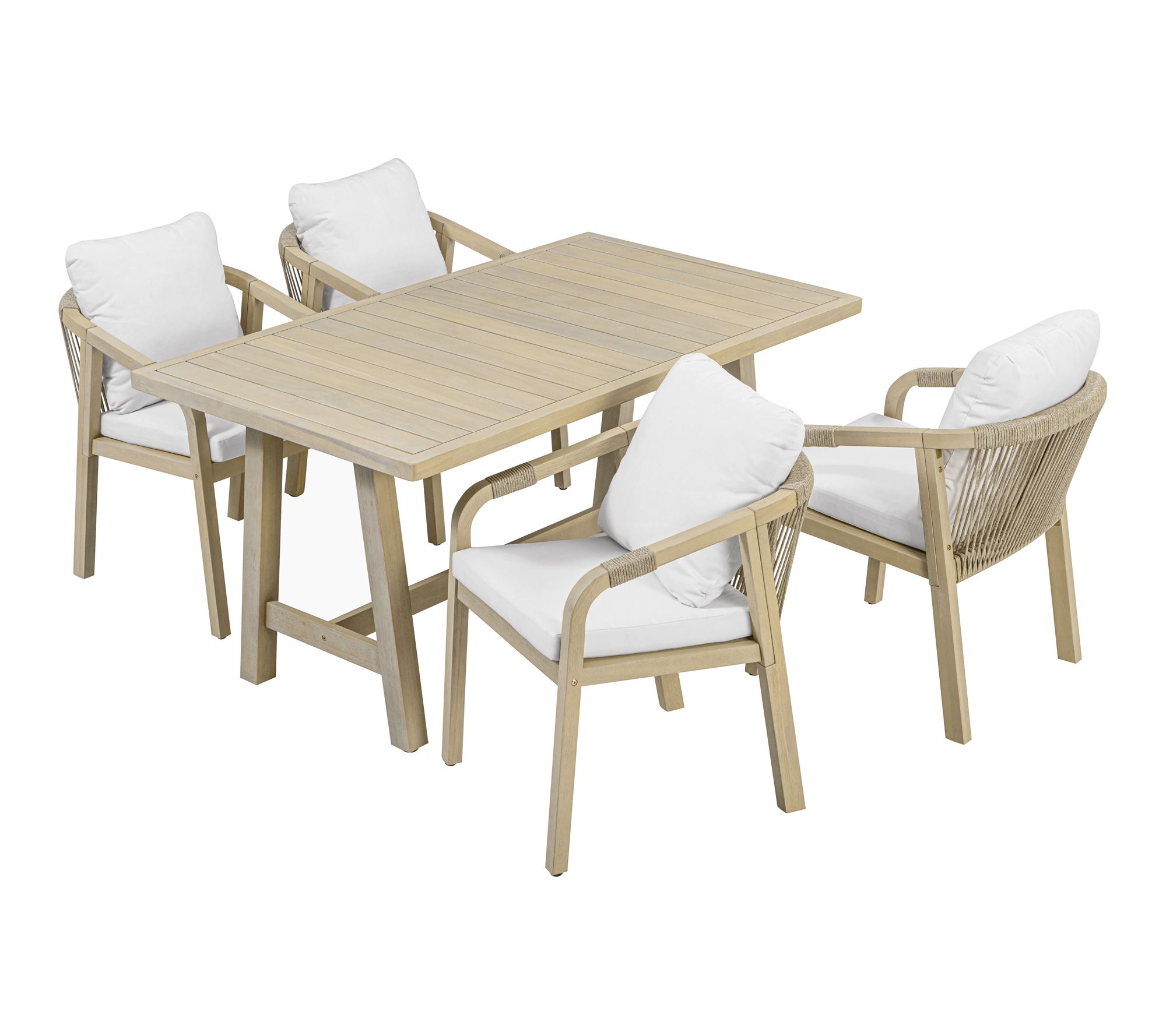 Teamson Home Outdoor 5 Piece Eucalyptus DiningSet