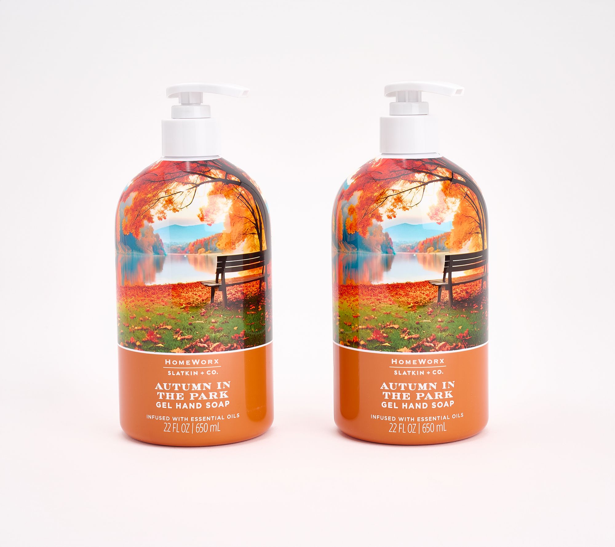 HomeWorx by Slatkin + Co. S/2 22oz Autumn In The Park Gel Hand Soaps