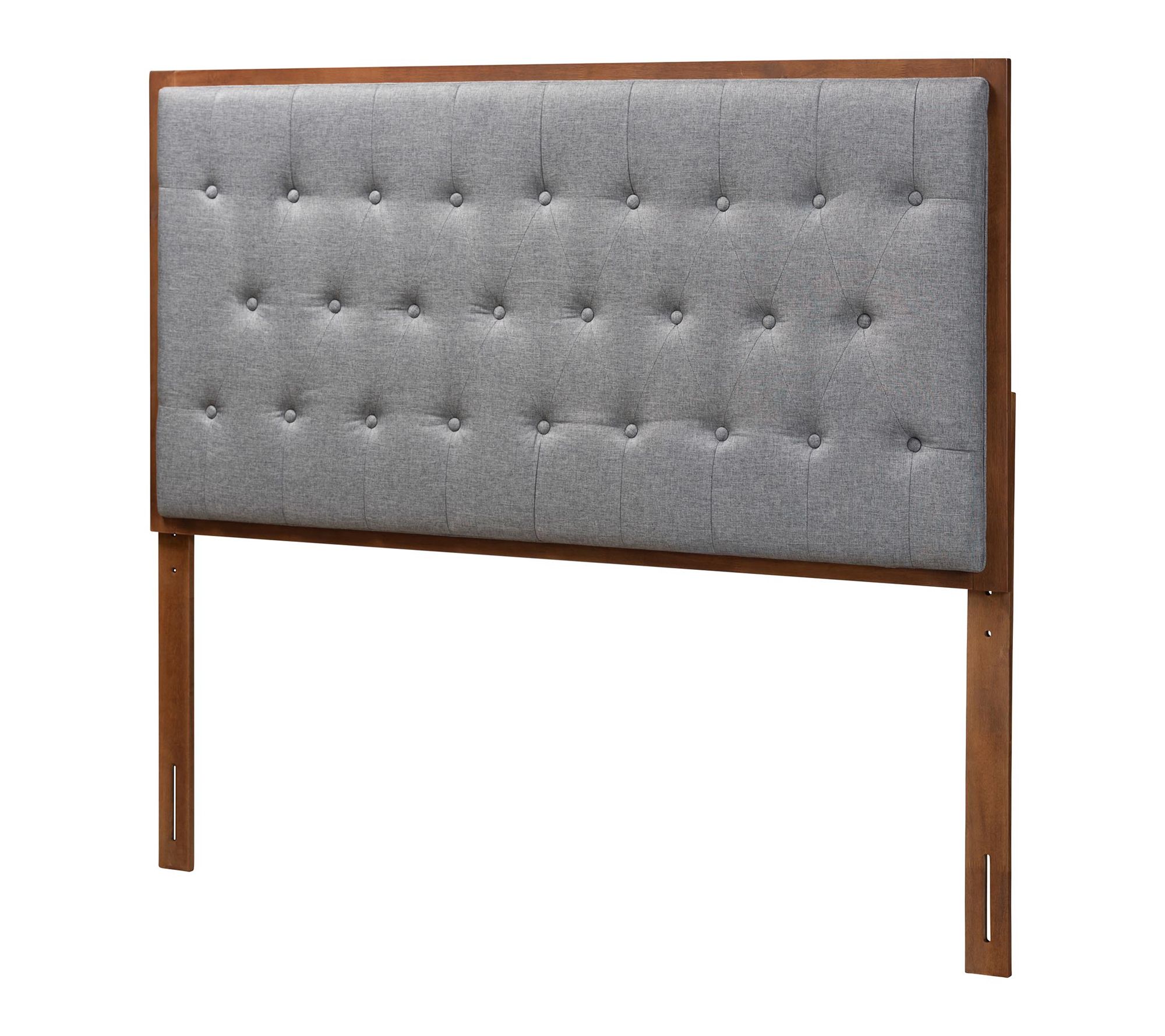 Baxton Studio Harumi Grey and Walnut Brown WoodKing Headboard