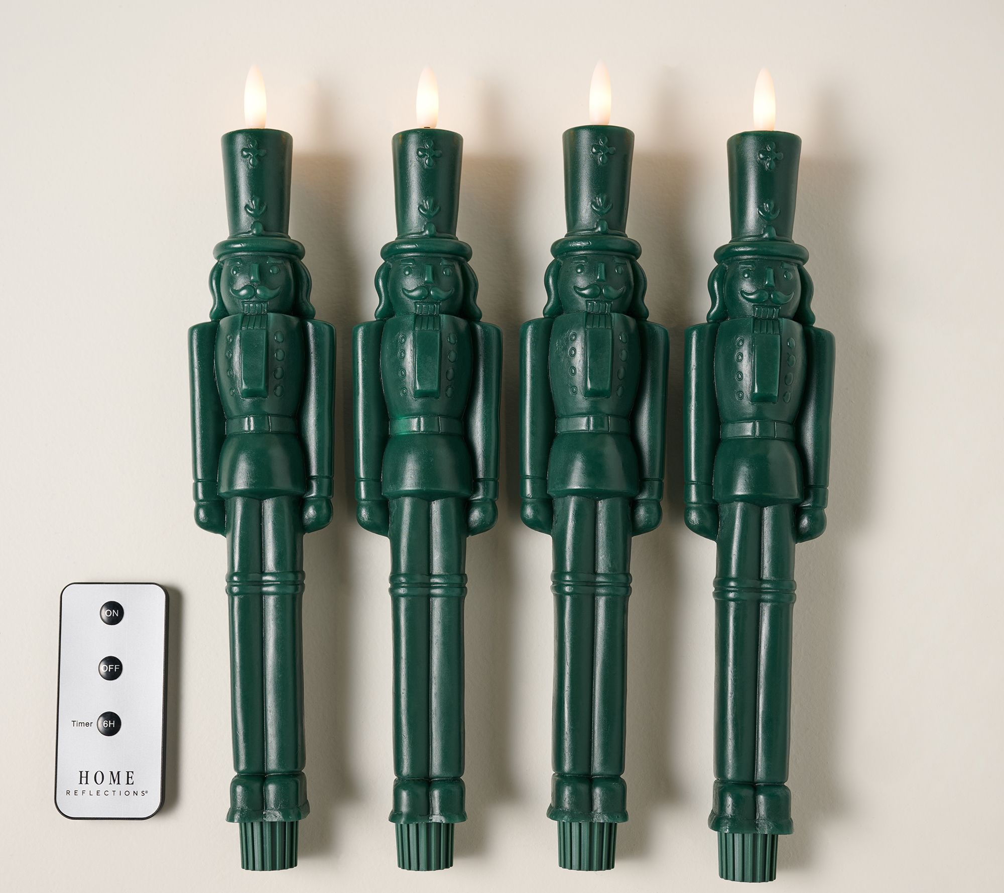 Home Reflections 11" S/4 Nutcracker Flameless Tapers