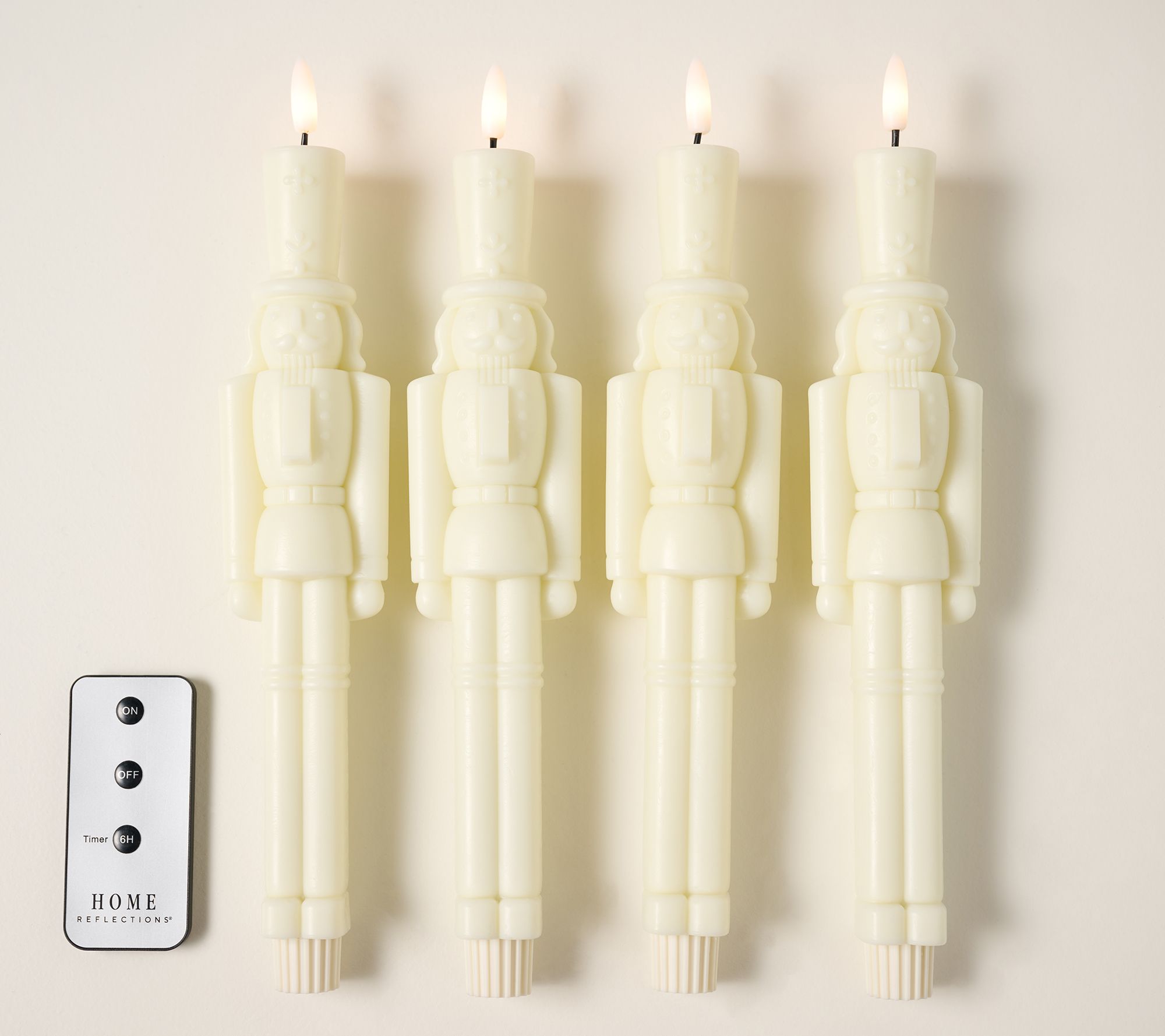 Home Reflections 11" S/4 Nutcracker Flameless Tapers