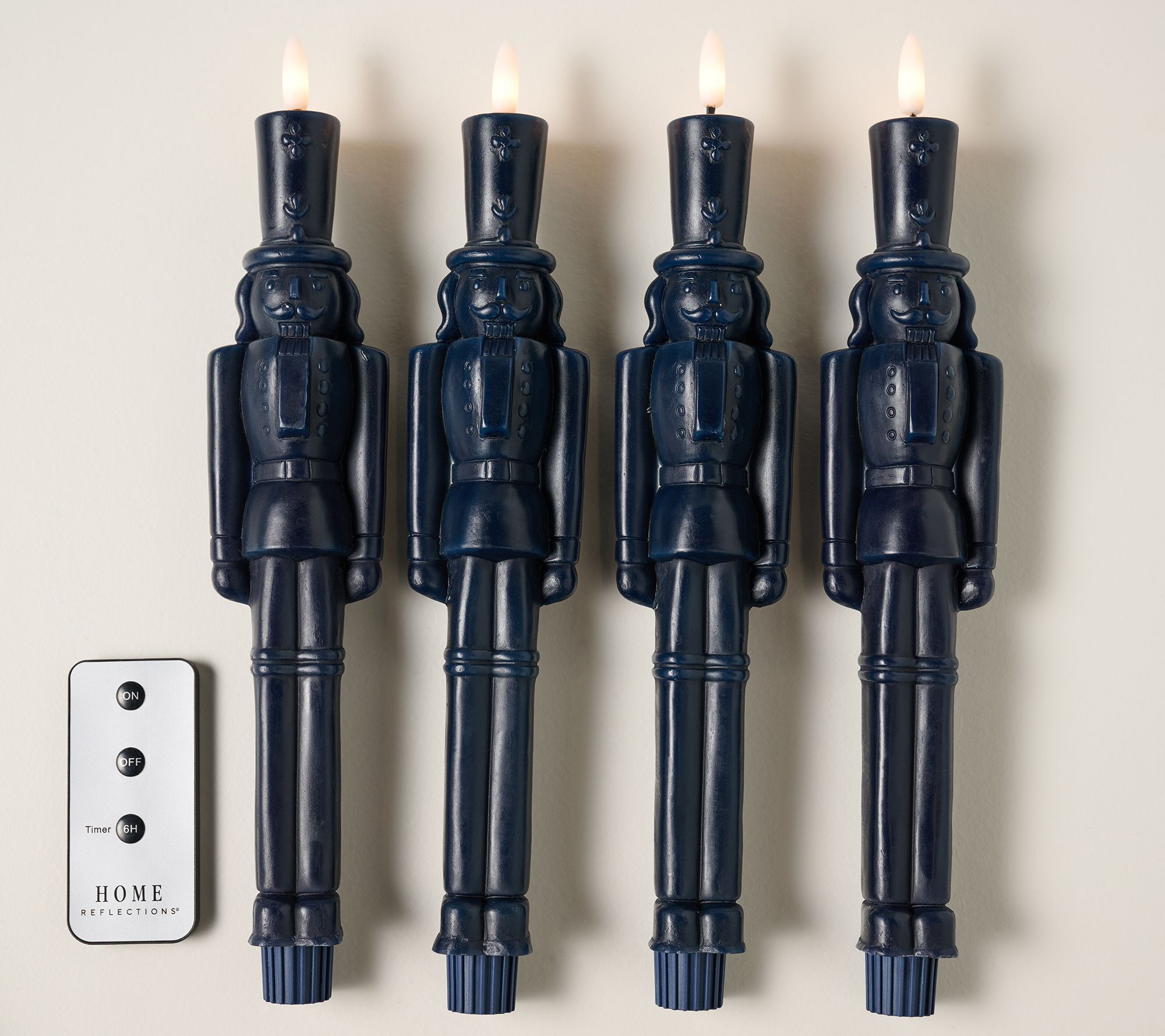 Home Reflections 11" S/4 Nutcracker Flameless Tapers