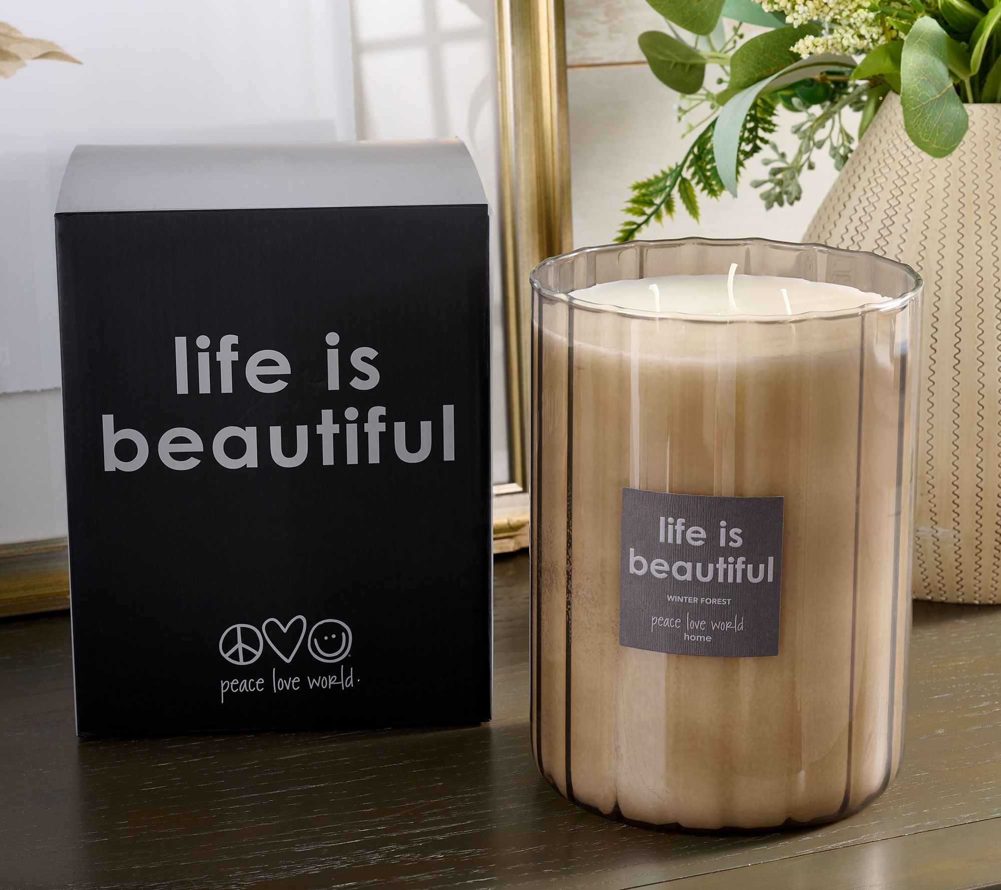 "As Is" Peace Love World Luxe 90oz Glass Candle