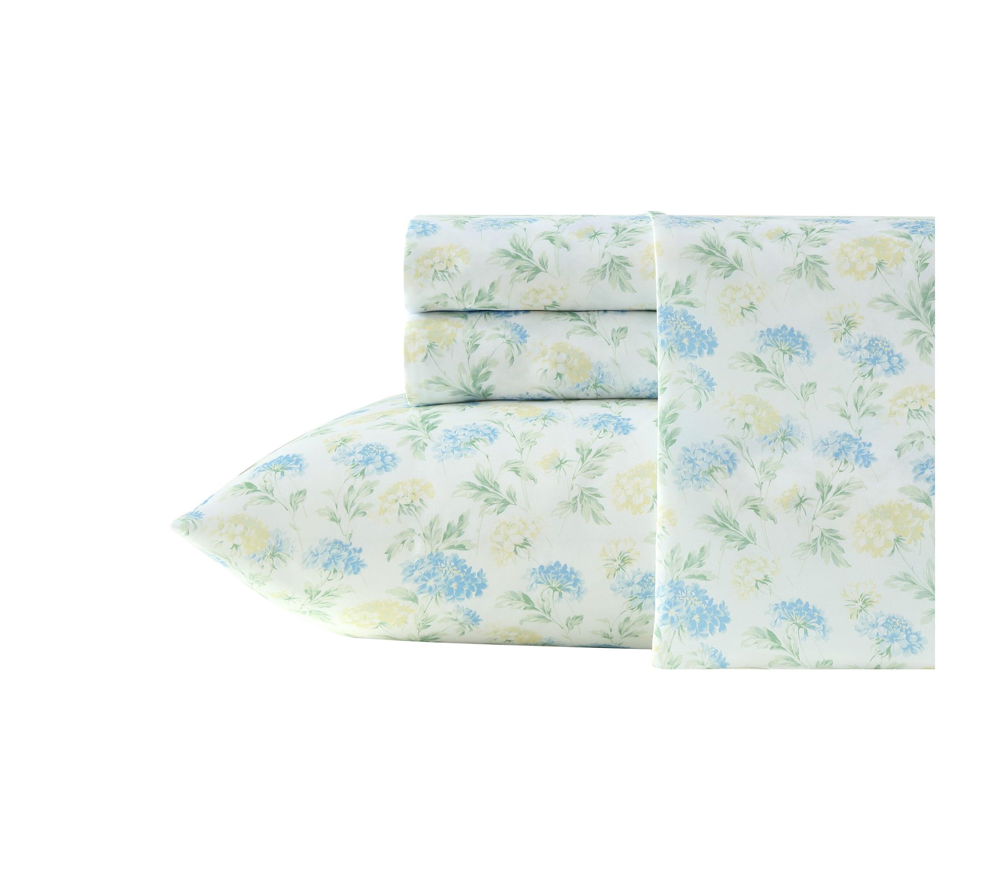 Laura Ashley Edwina Blue/Yellow Microfiber TwinSheet Set